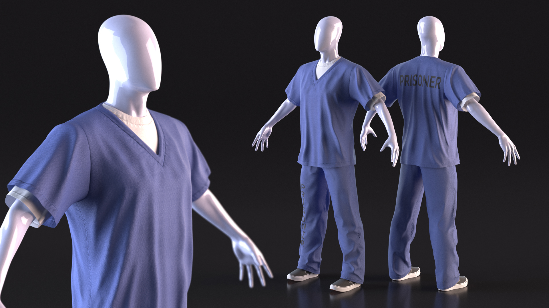 3D Blue Prisoner Uniform