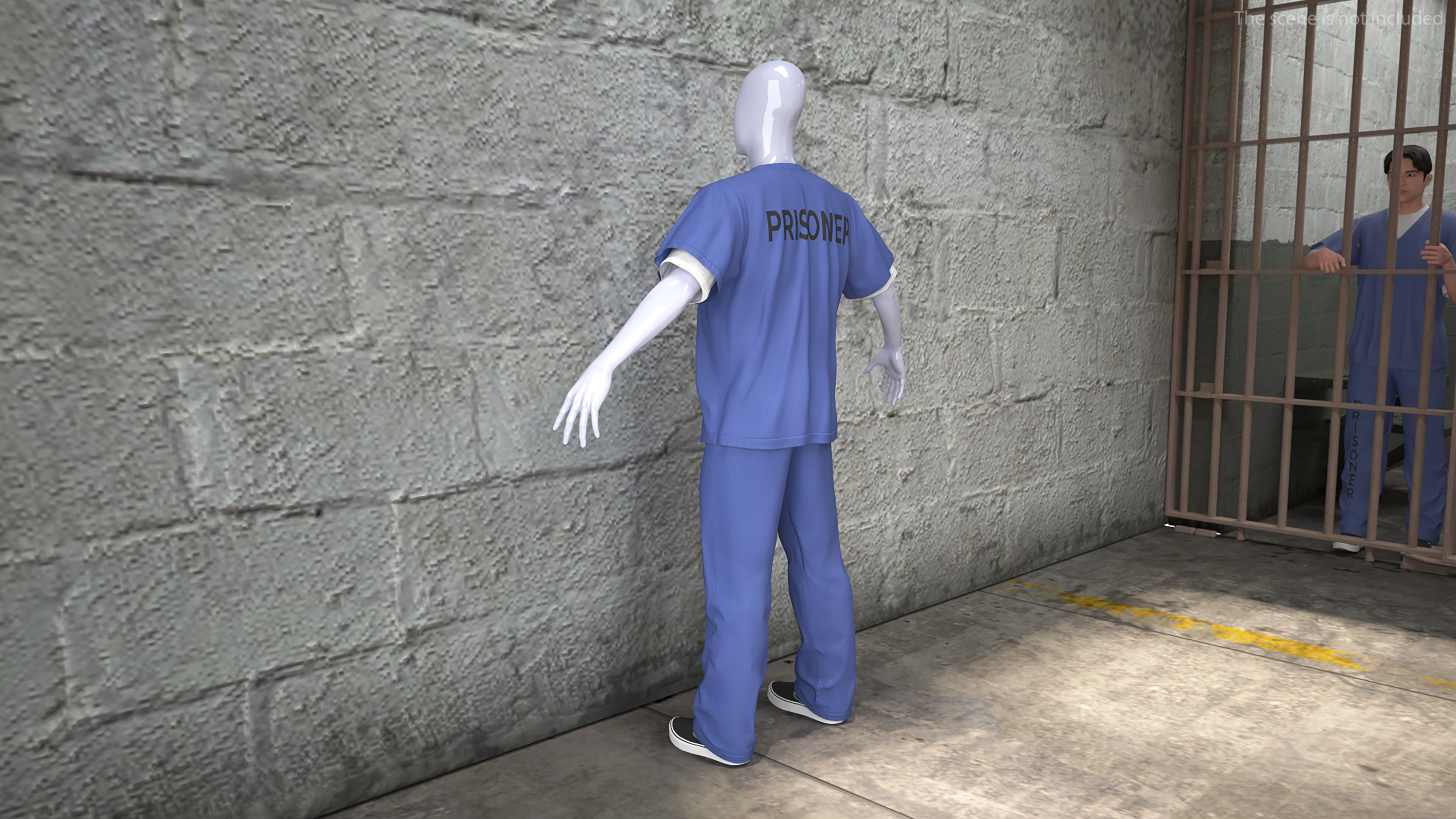 3D Blue Prisoner Uniform