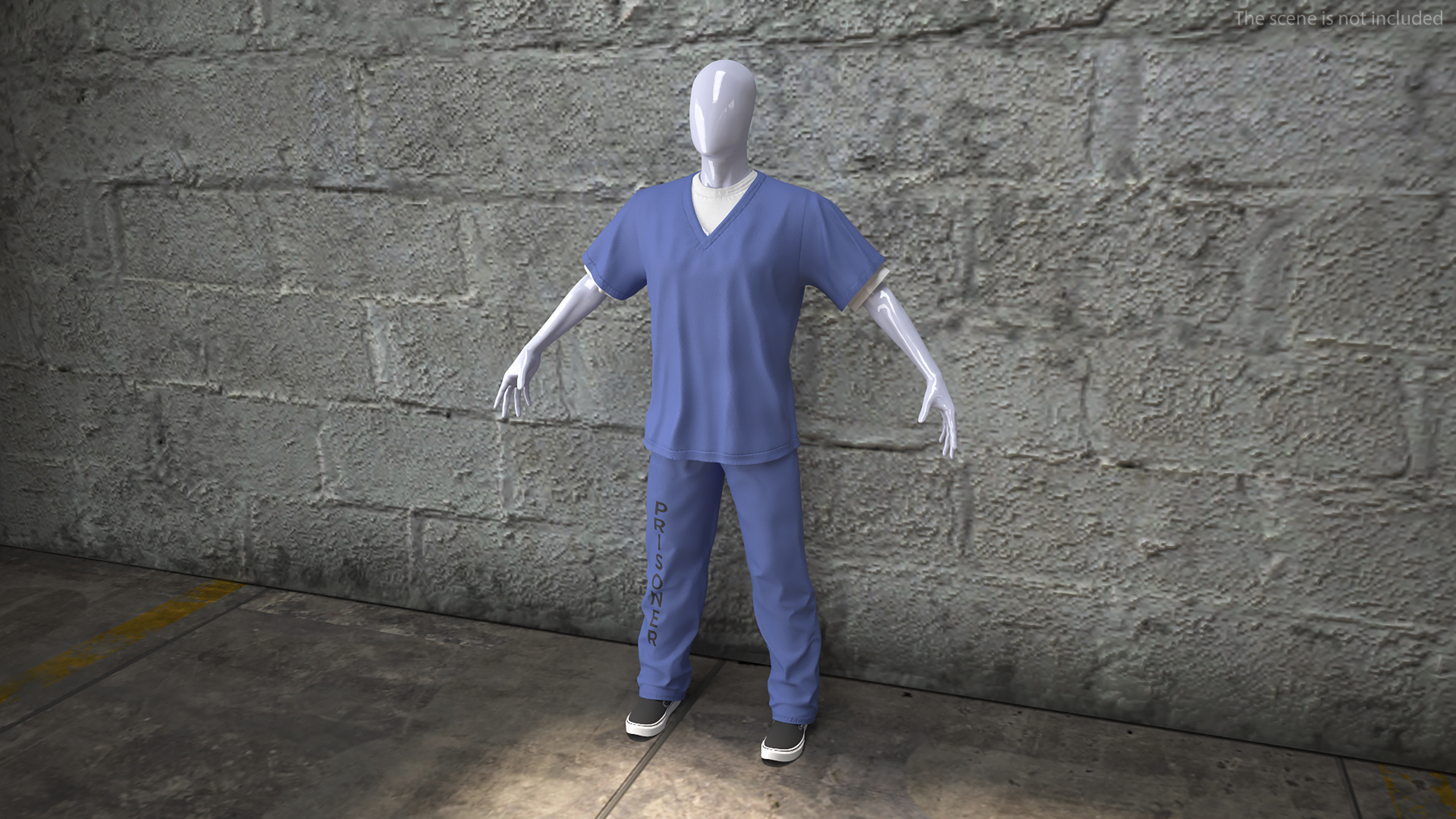 3D Blue Prisoner Uniform