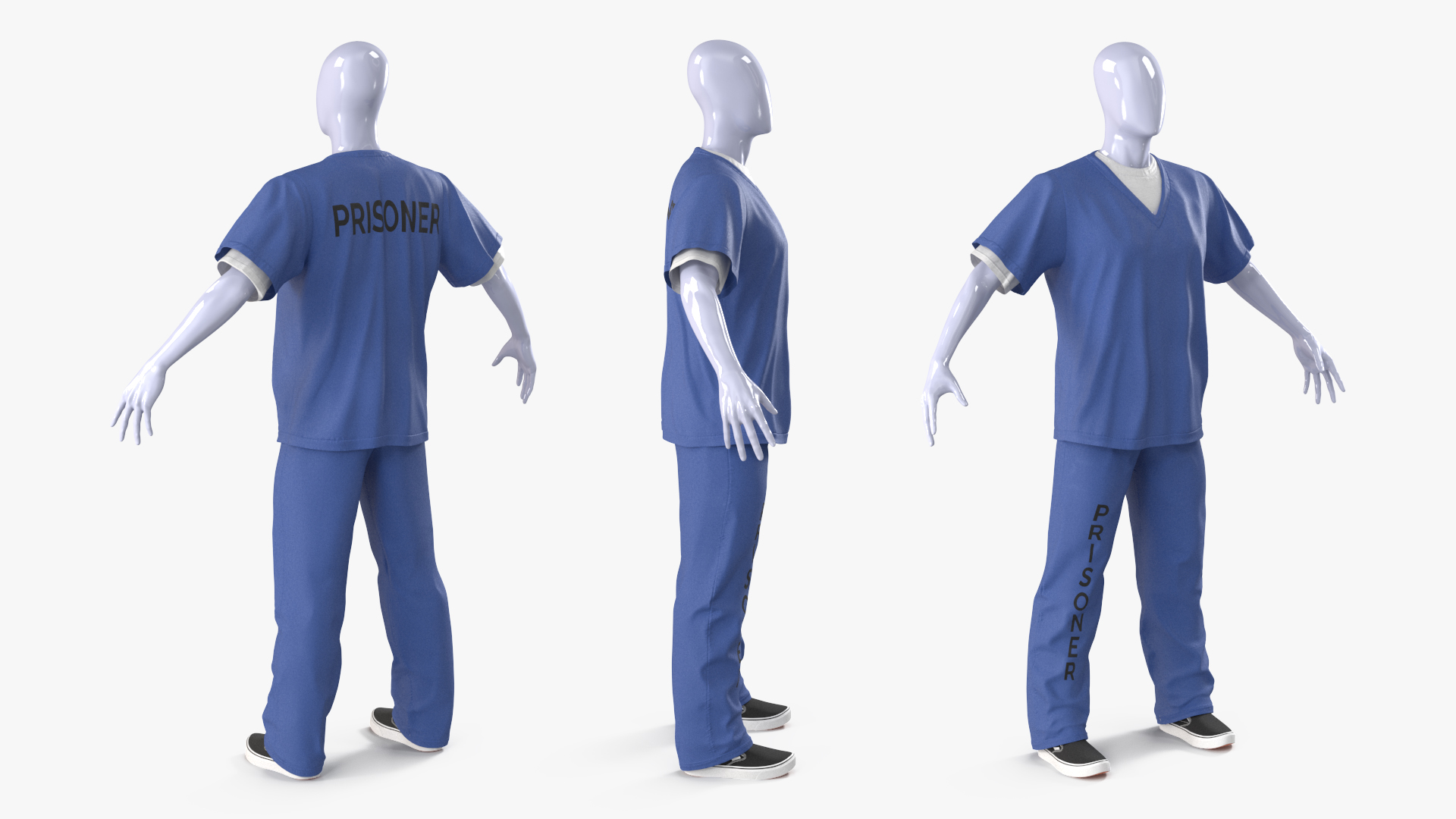 3D Blue Prisoner Uniform