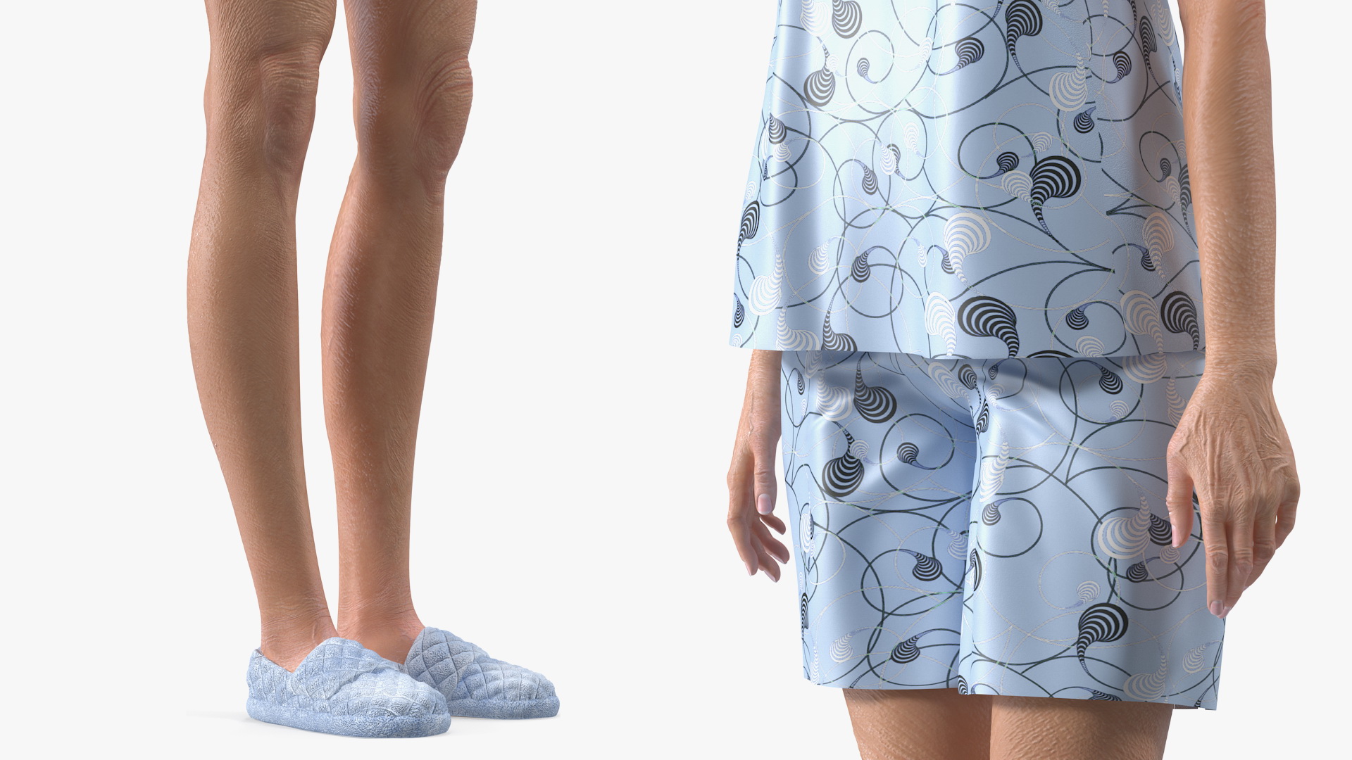 3D Elderly Woman in Sleepwear