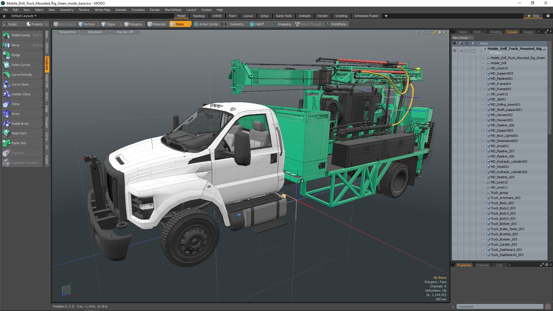 3D Mobile Drill Truck Mounted Rig Green