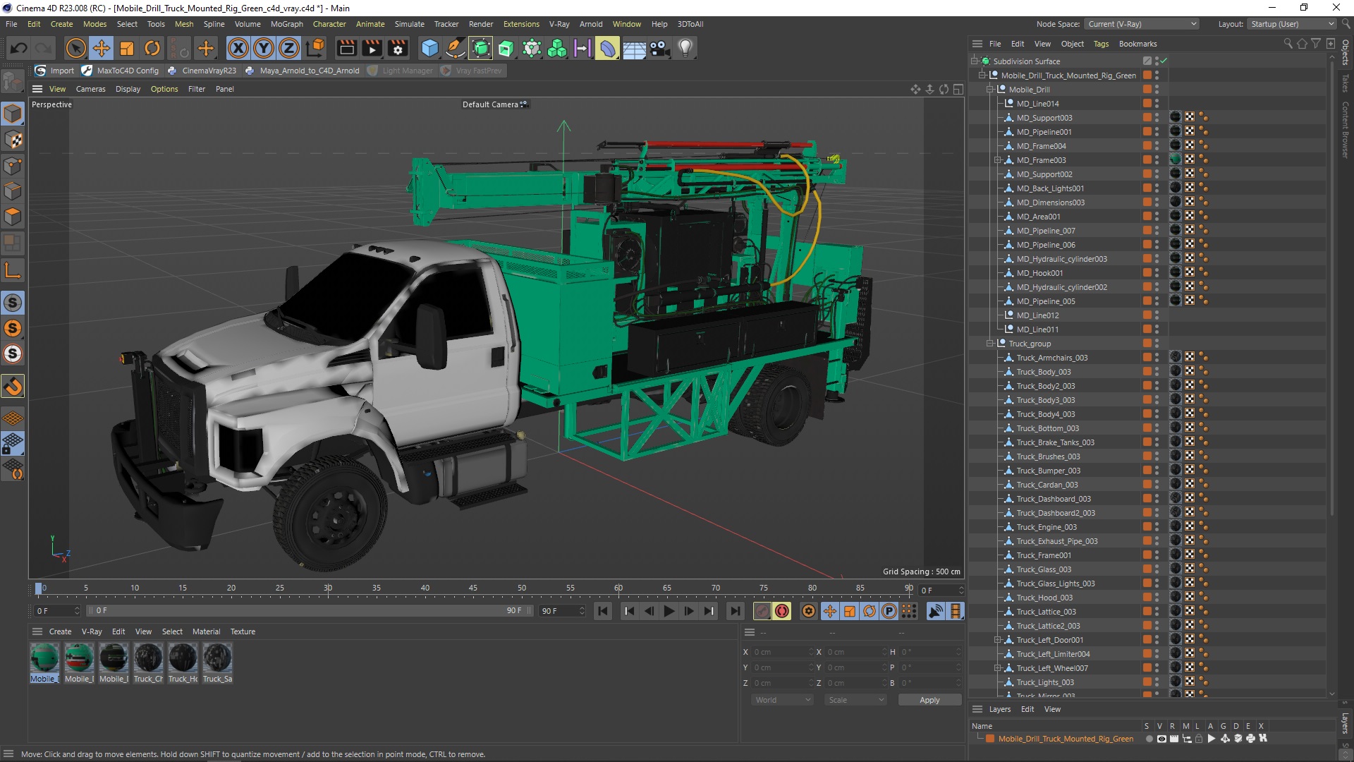 3D Mobile Drill Truck Mounted Rig Green