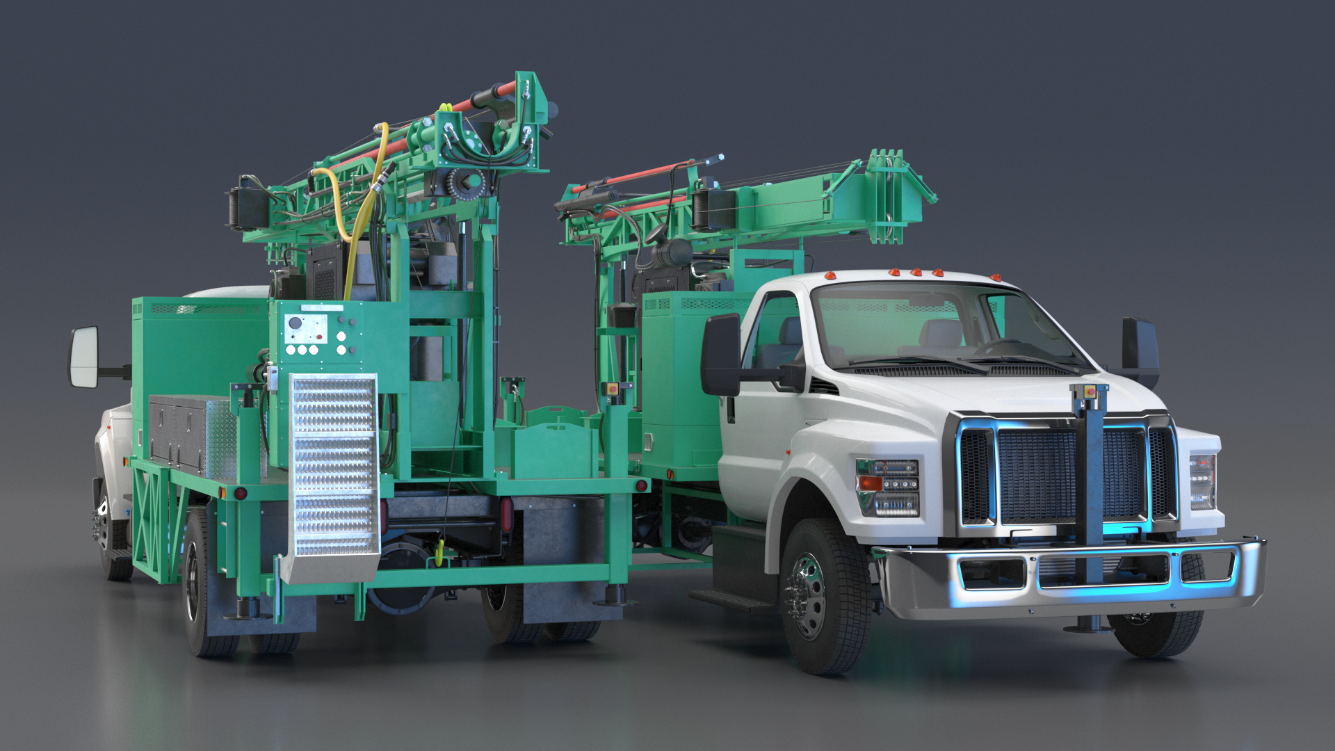 3D Mobile Drill Truck Mounted Rig Green