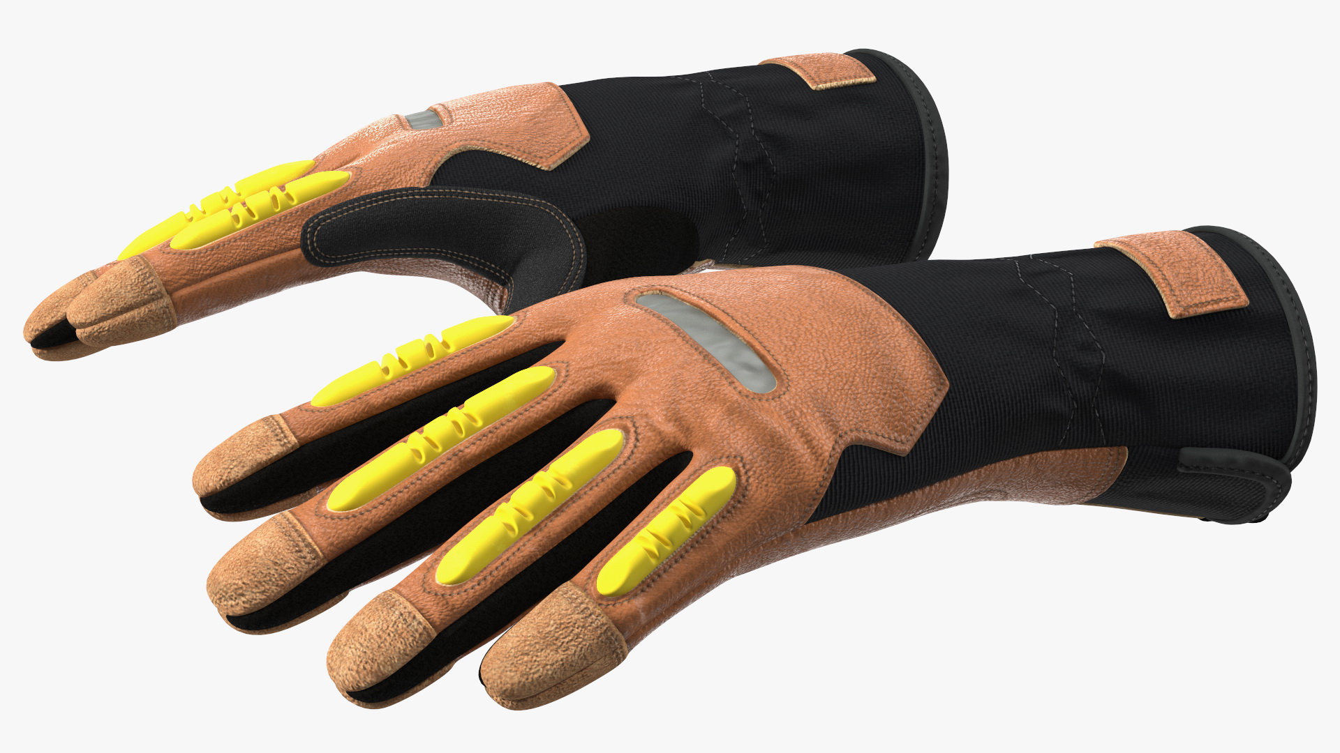 3D model Safety Leather Neoprene Gloves with Knuckle Guards