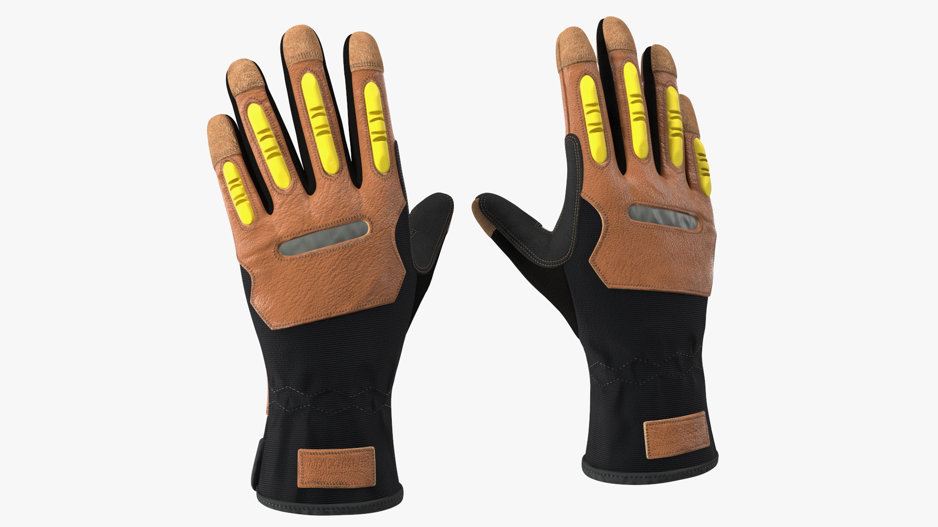 3D model Safety Leather Neoprene Gloves with Knuckle Guards