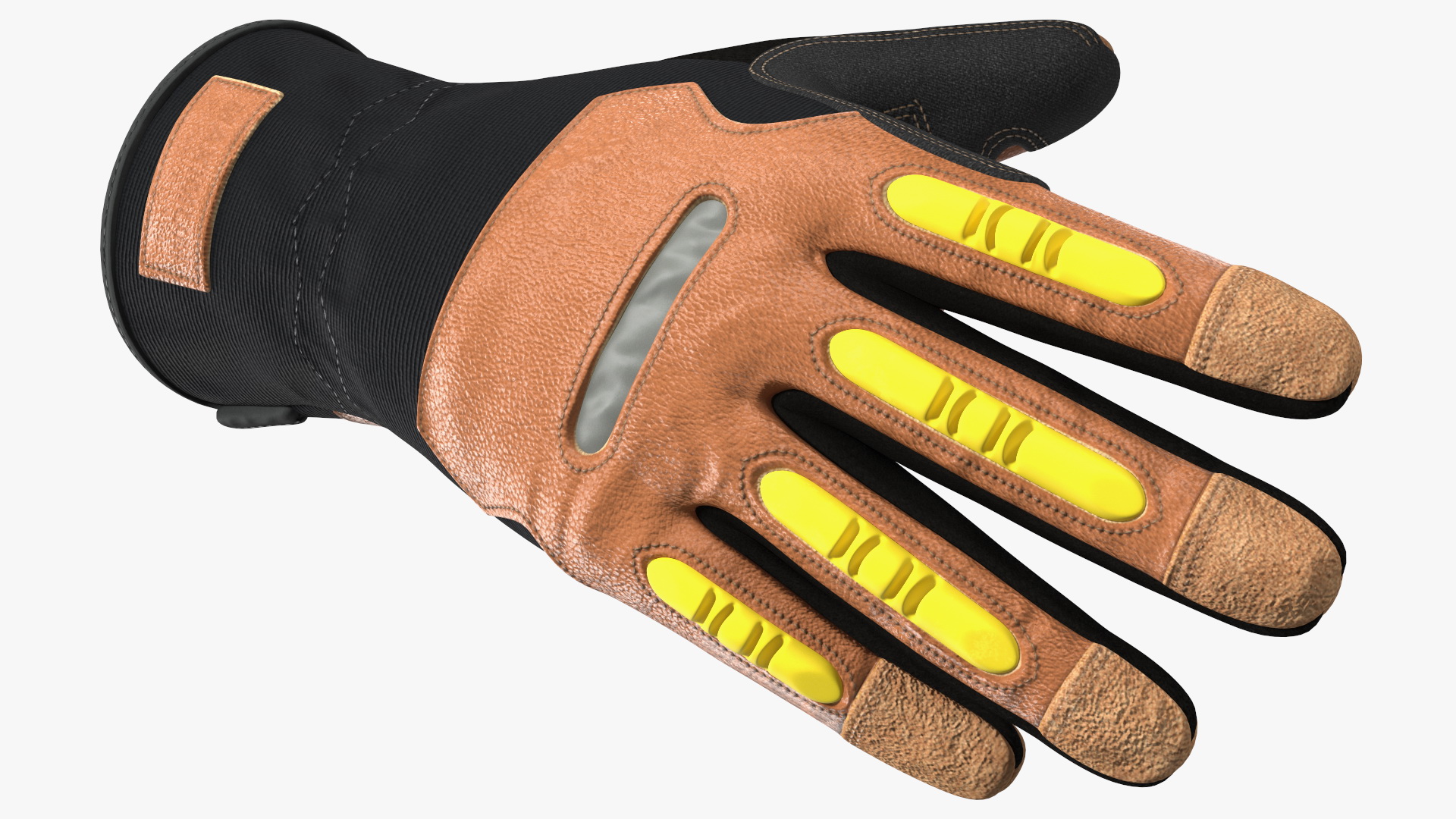 3D model Safety Leather Neoprene Gloves with Knuckle Guards