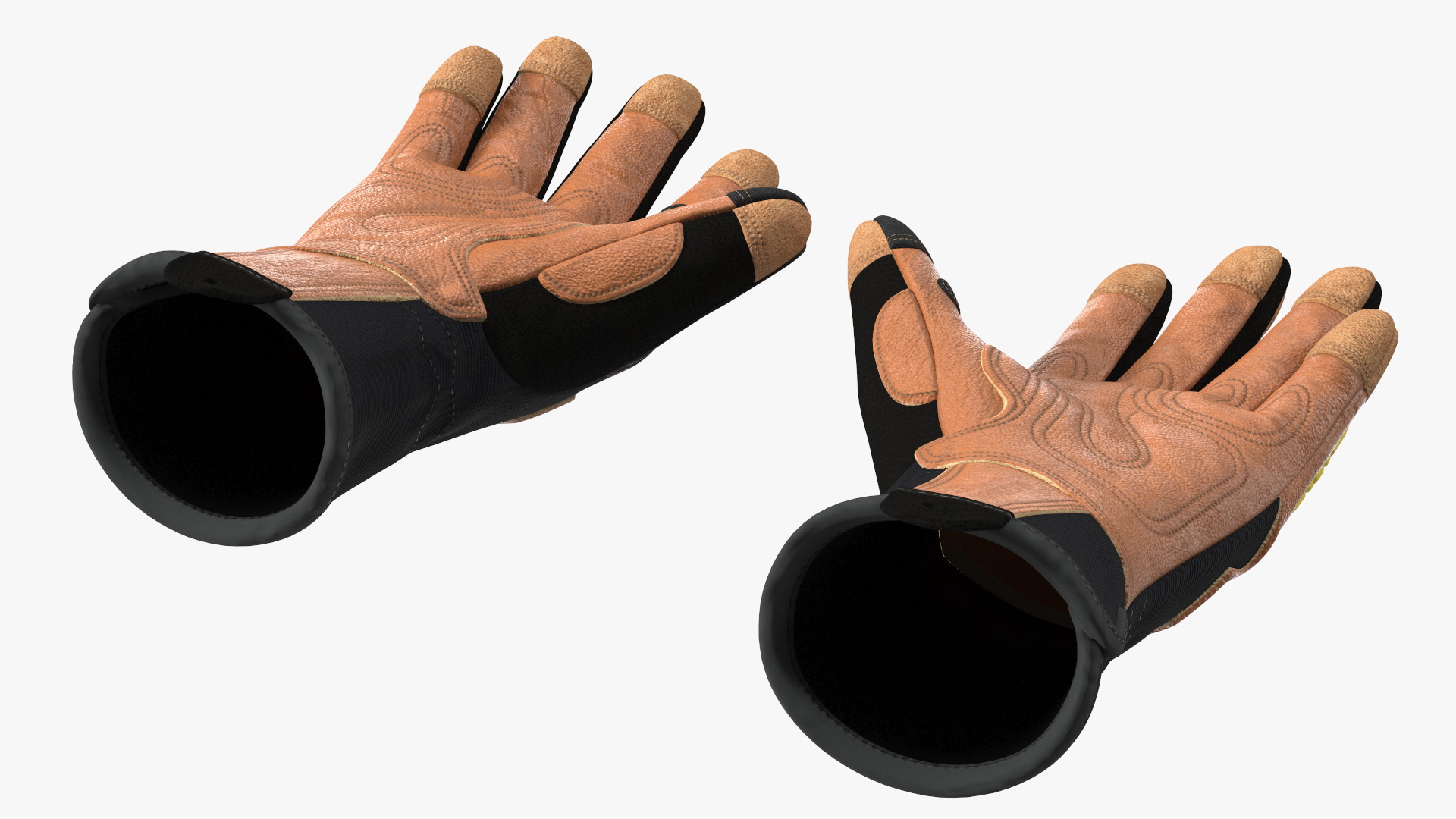 3D model Safety Leather Neoprene Gloves with Knuckle Guards