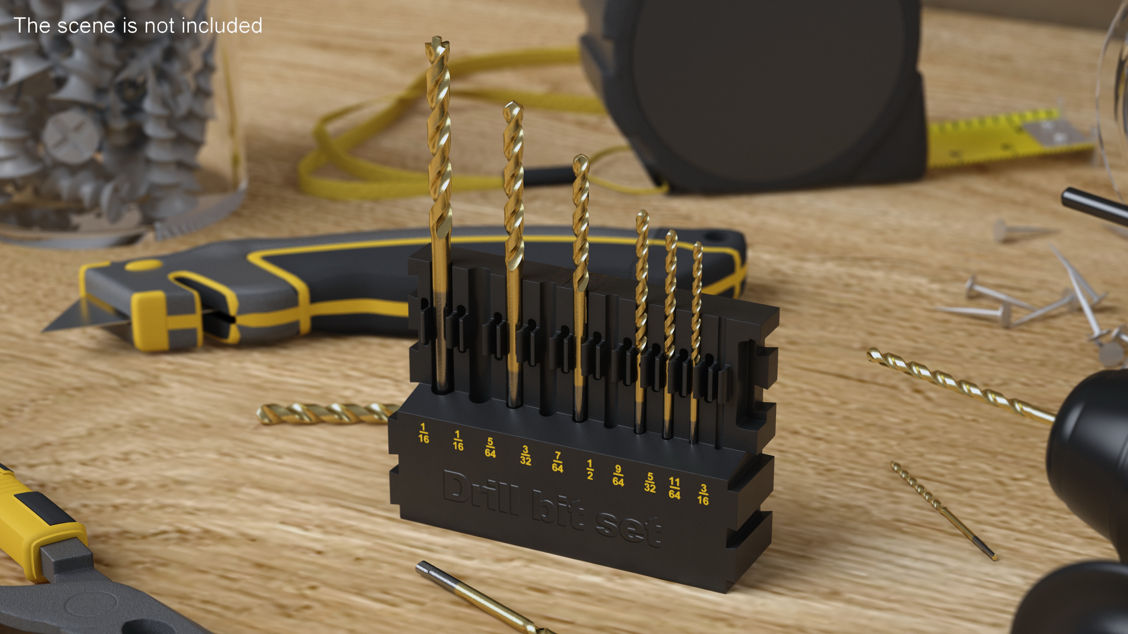 Titanium Nitride Coated Drill Bit Set 3D