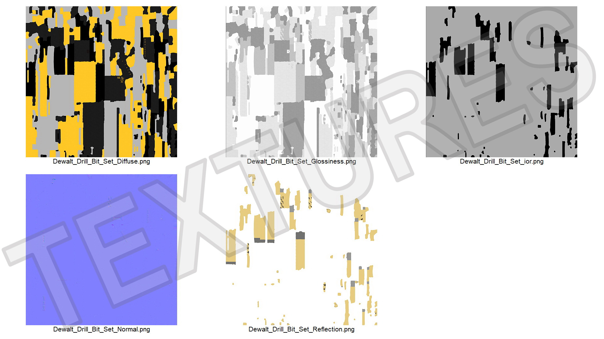 Titanium Nitride Coated Drill Bit Set 3D