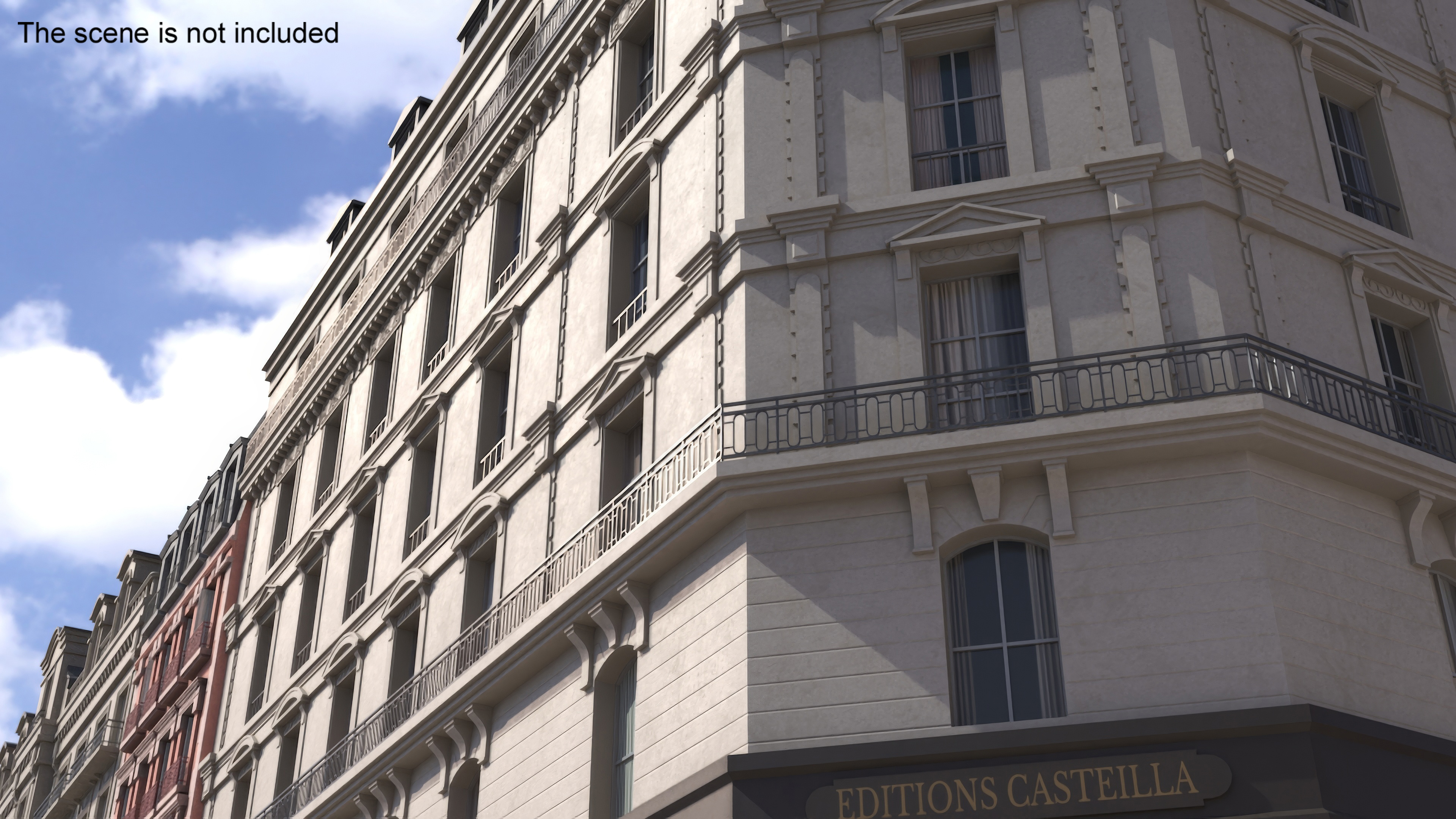 3D Paris Corner Traditional Building model