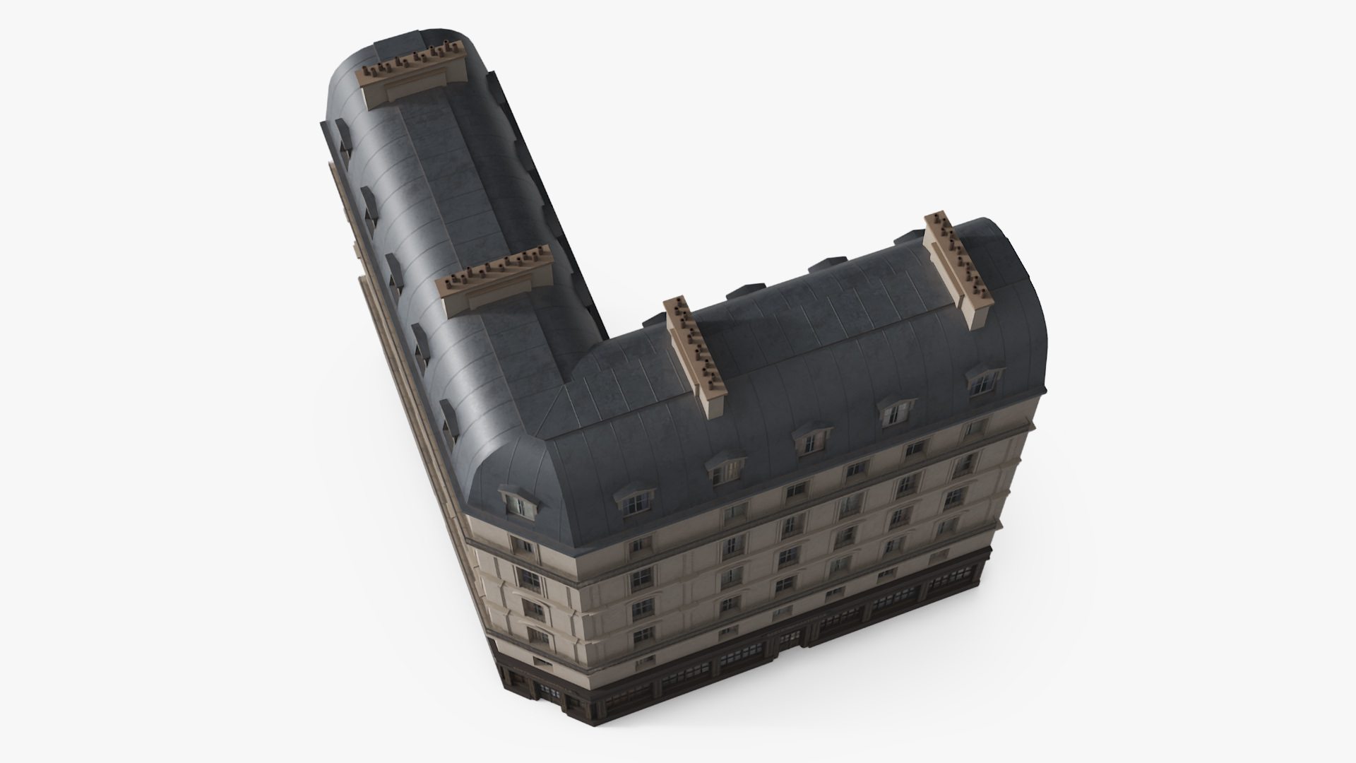 3D Paris Corner Traditional Building model