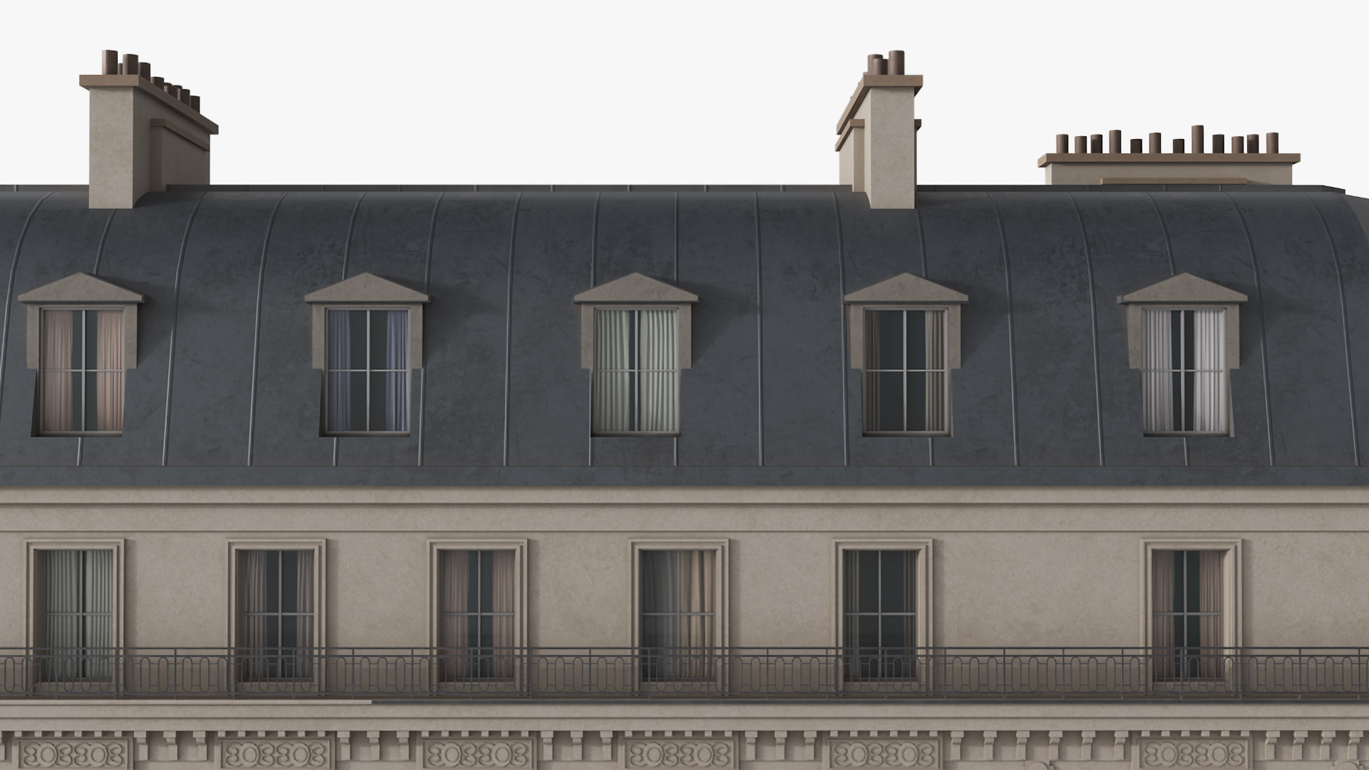 3D Paris Corner Traditional Building model