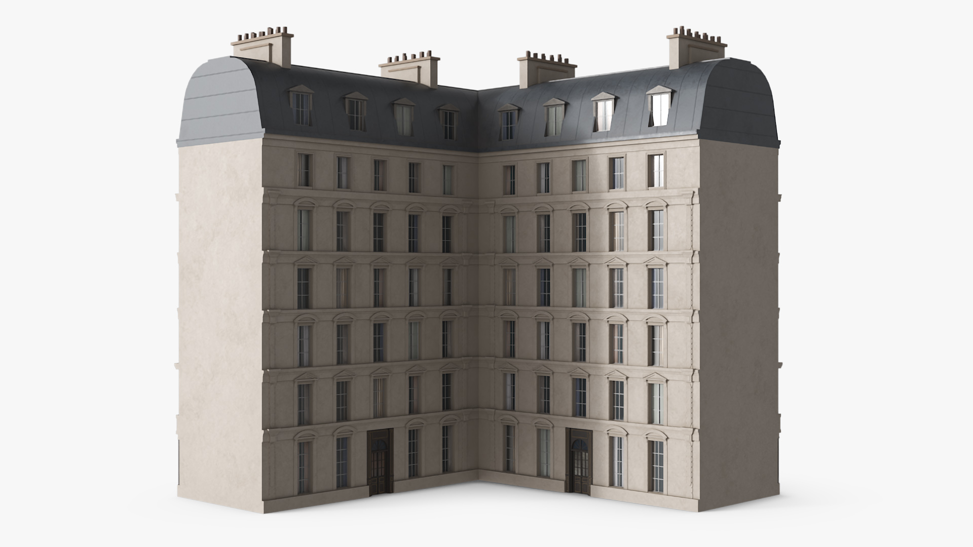 3D Paris Corner Traditional Building model