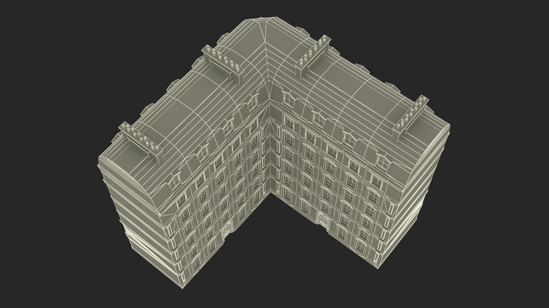 3D Paris Corner Traditional Building model