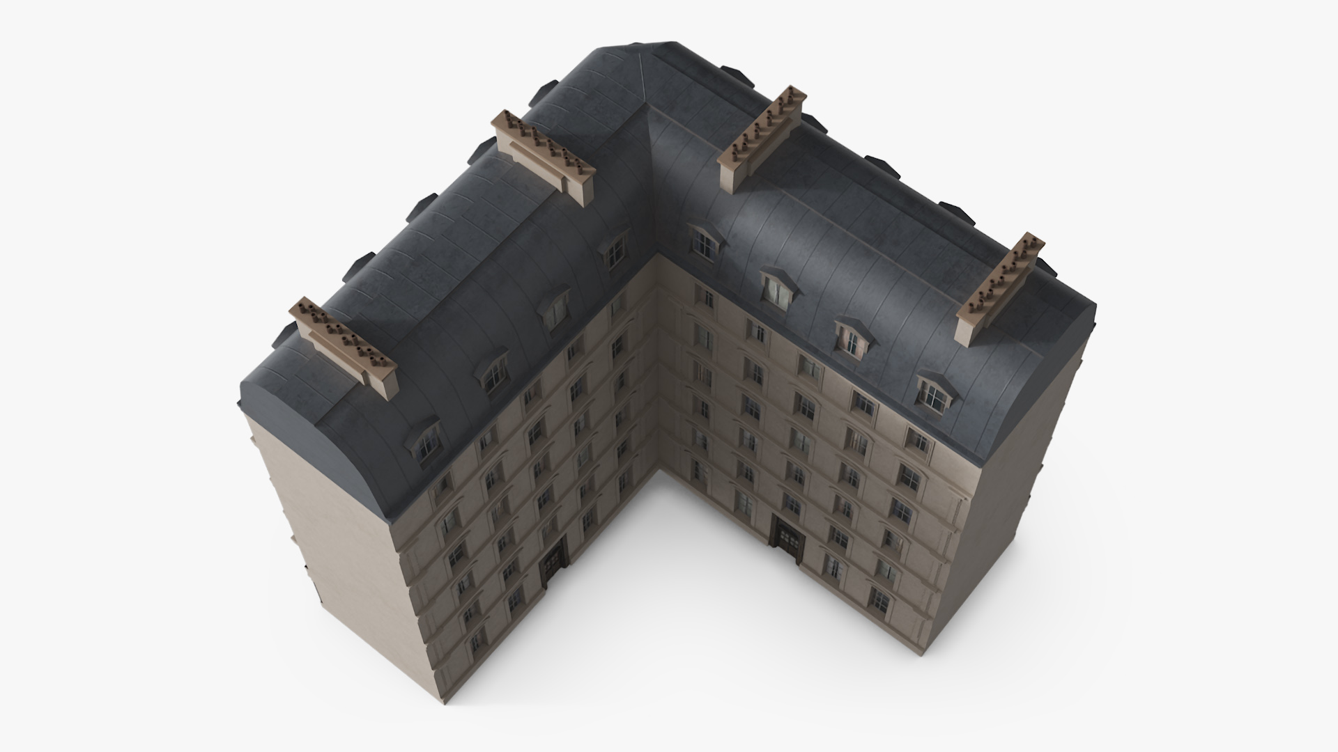 3D Paris Corner Traditional Building model