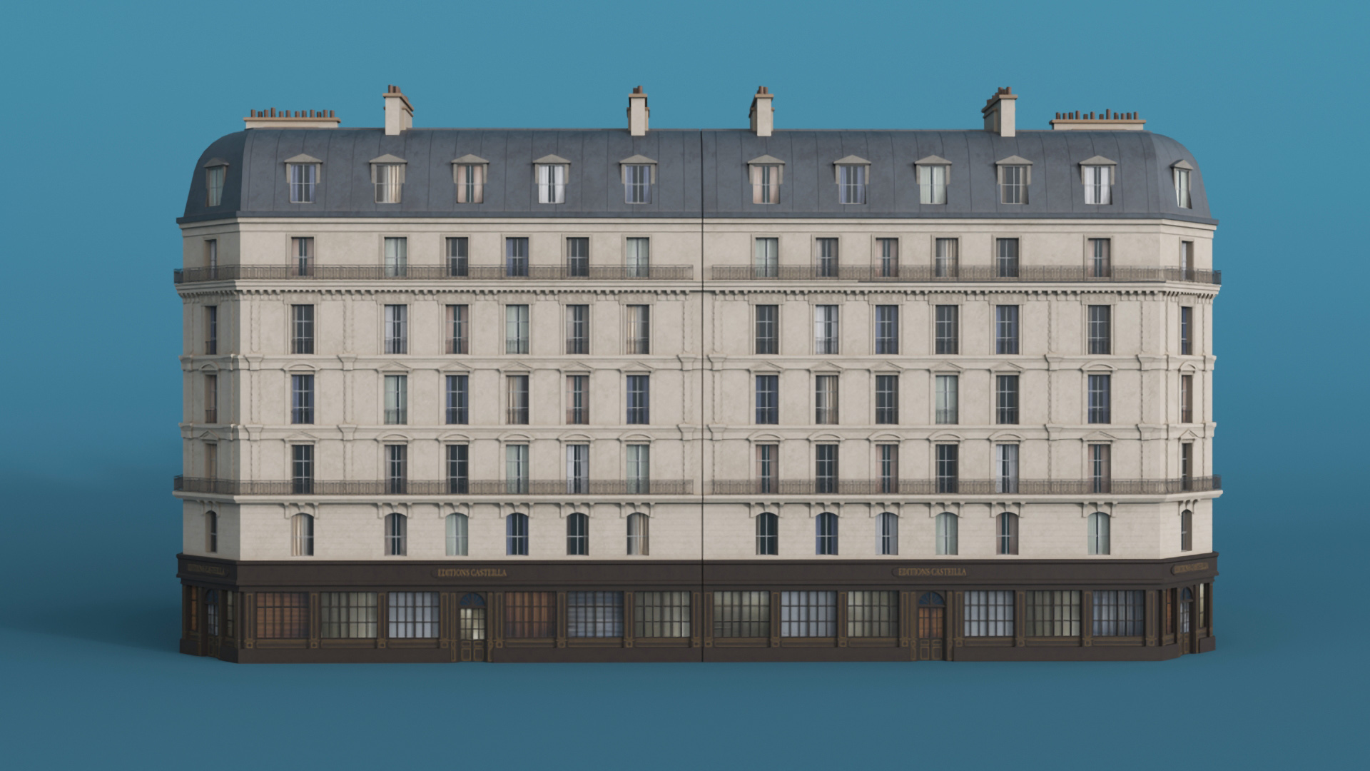 3D Paris Corner Traditional Building model