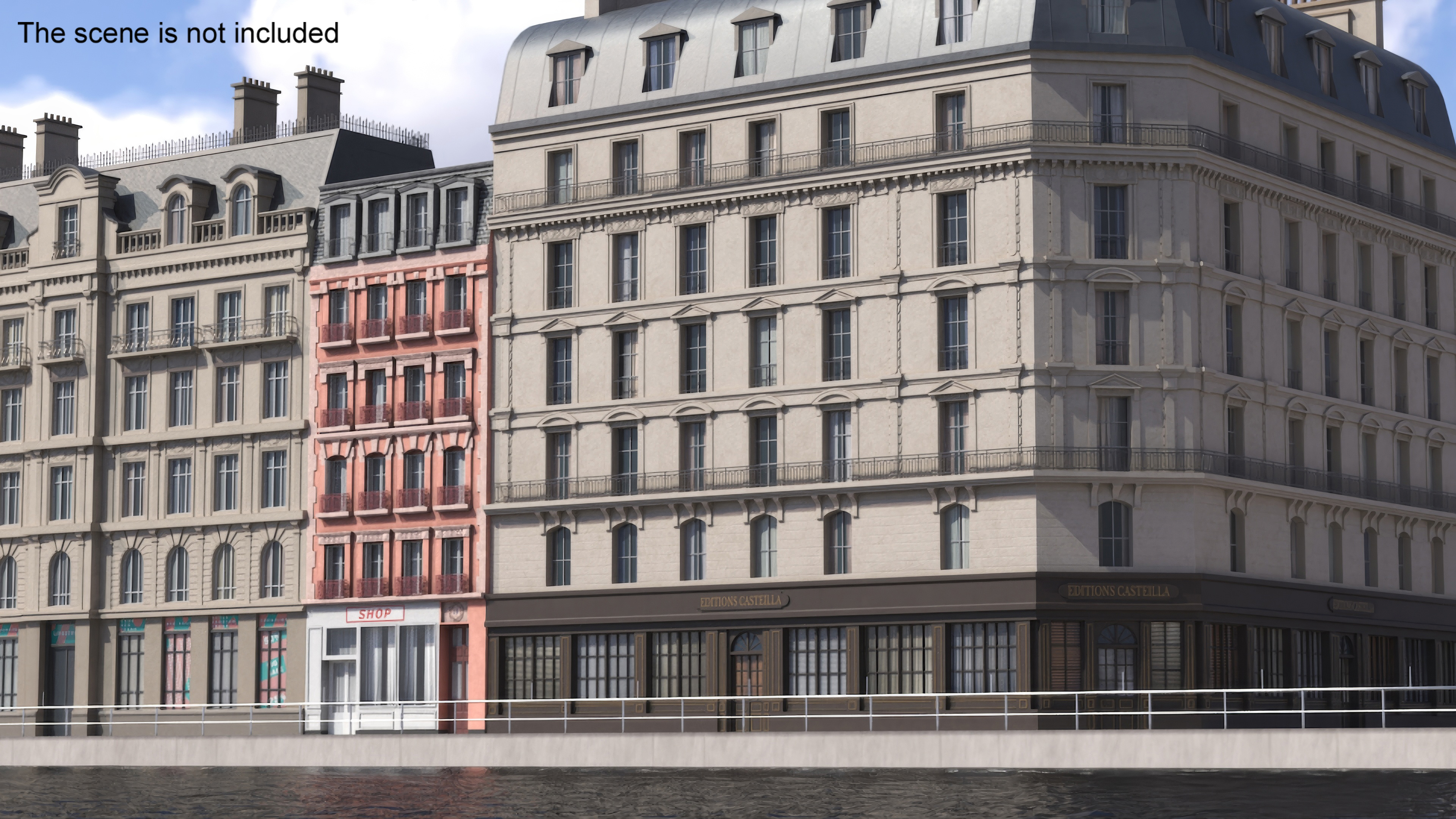 3D Paris Corner Traditional Building model