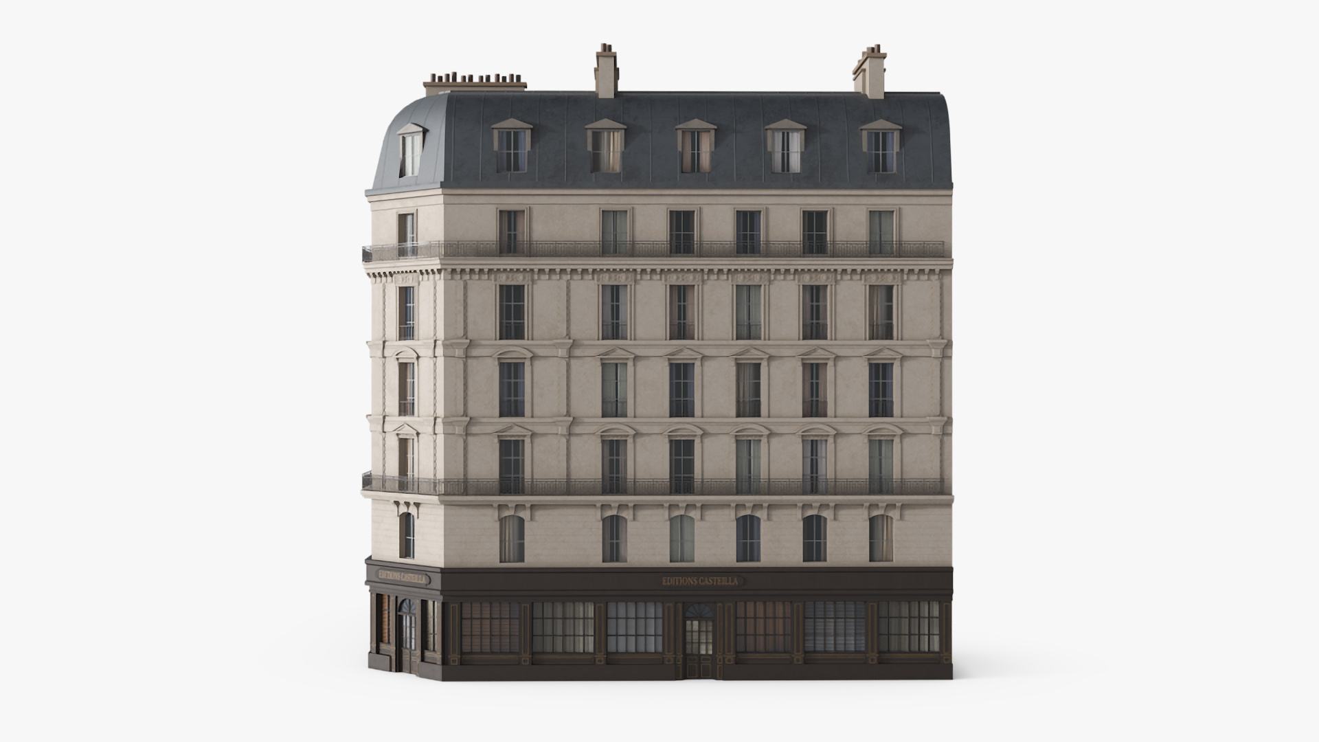 3D Paris Corner Traditional Building model