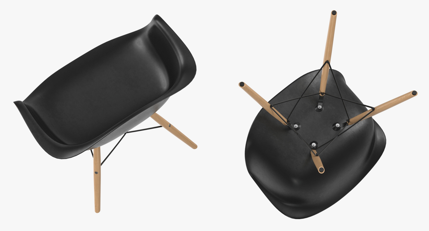 Pascal Black Plastic Modern Shell Chair 3D model