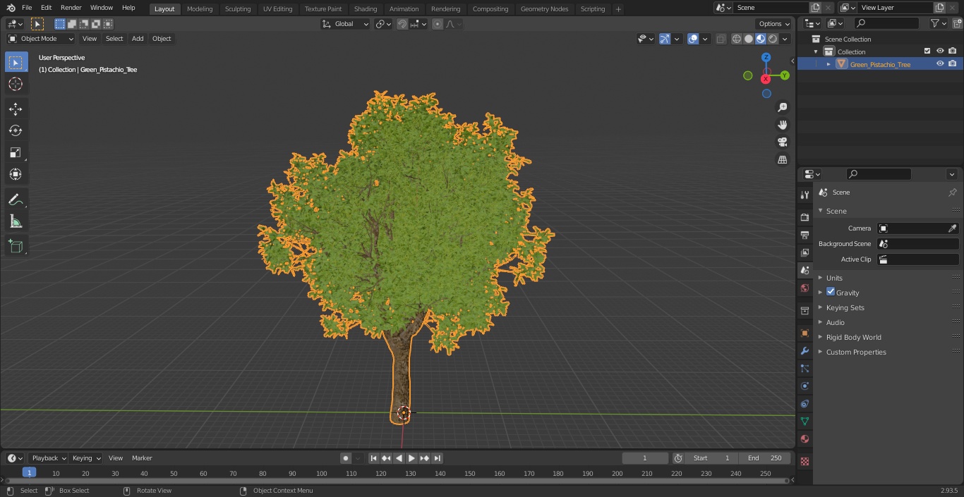 3D model Green Pistachio Tree