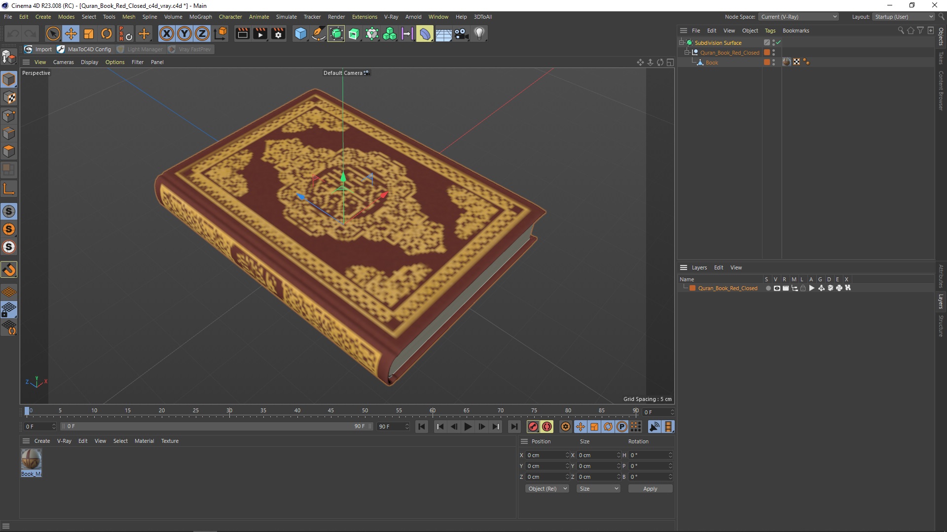 3D Quran Book Red Closed