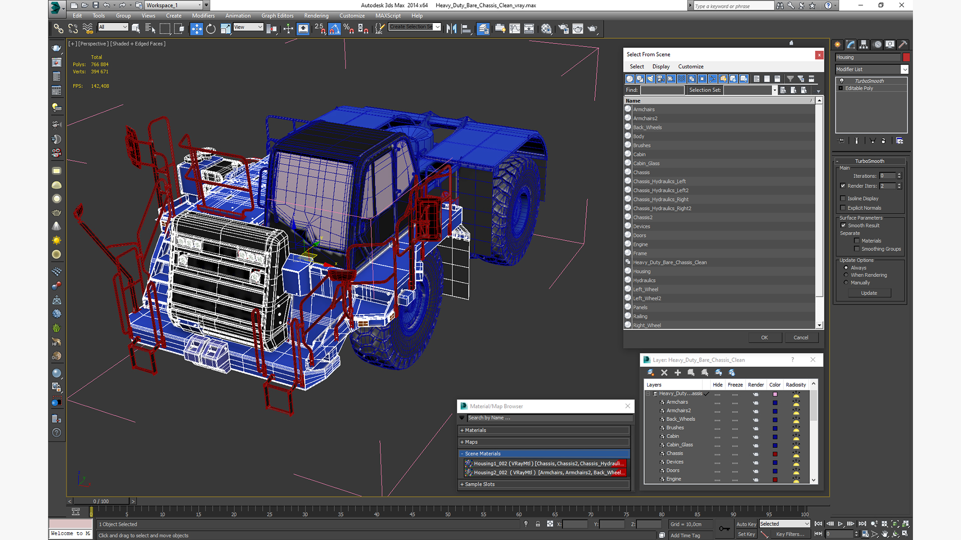 Heavy Duty Bare Chassis Clean 3D model