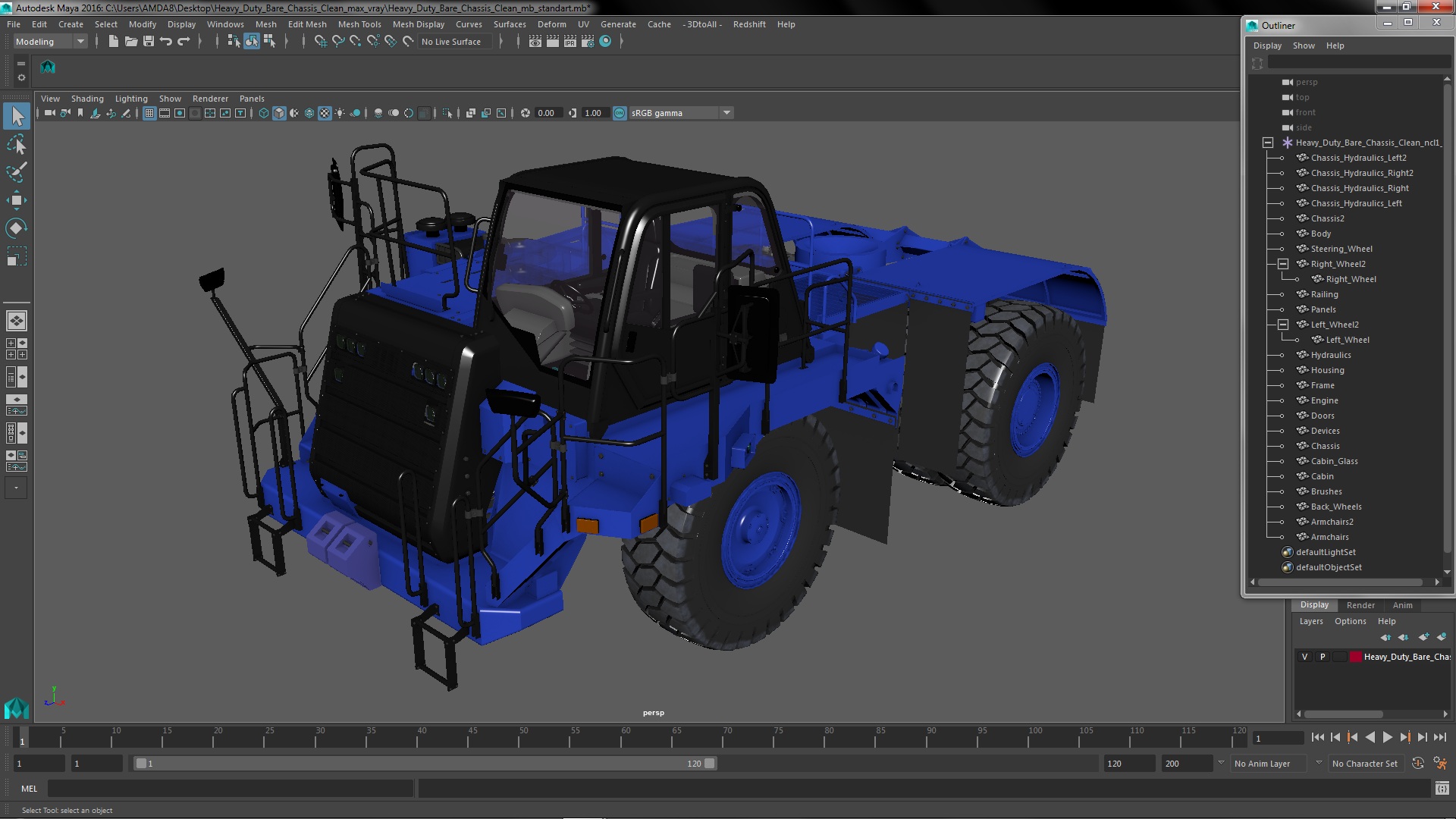 Heavy Duty Bare Chassis Clean 3D model