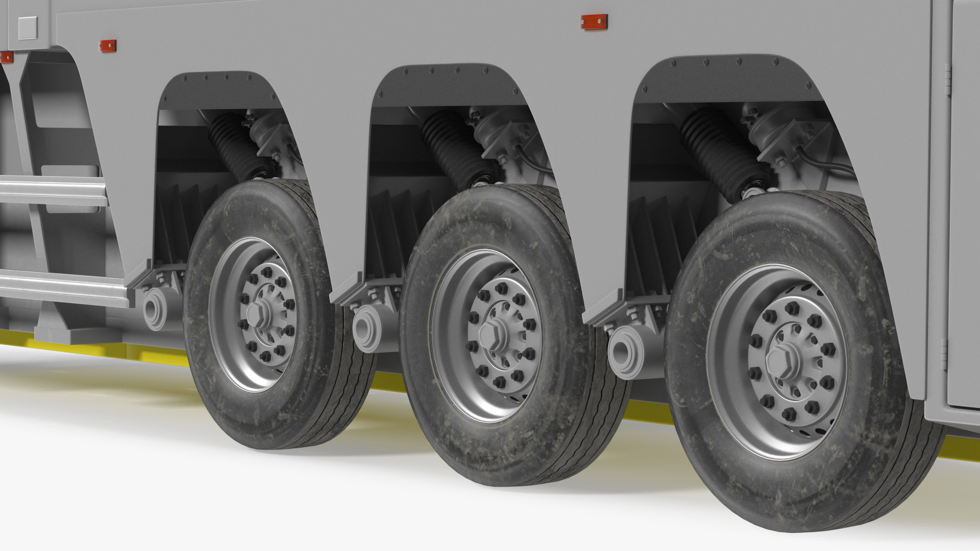 3D Concrete Panel Semi Trailer Empty model