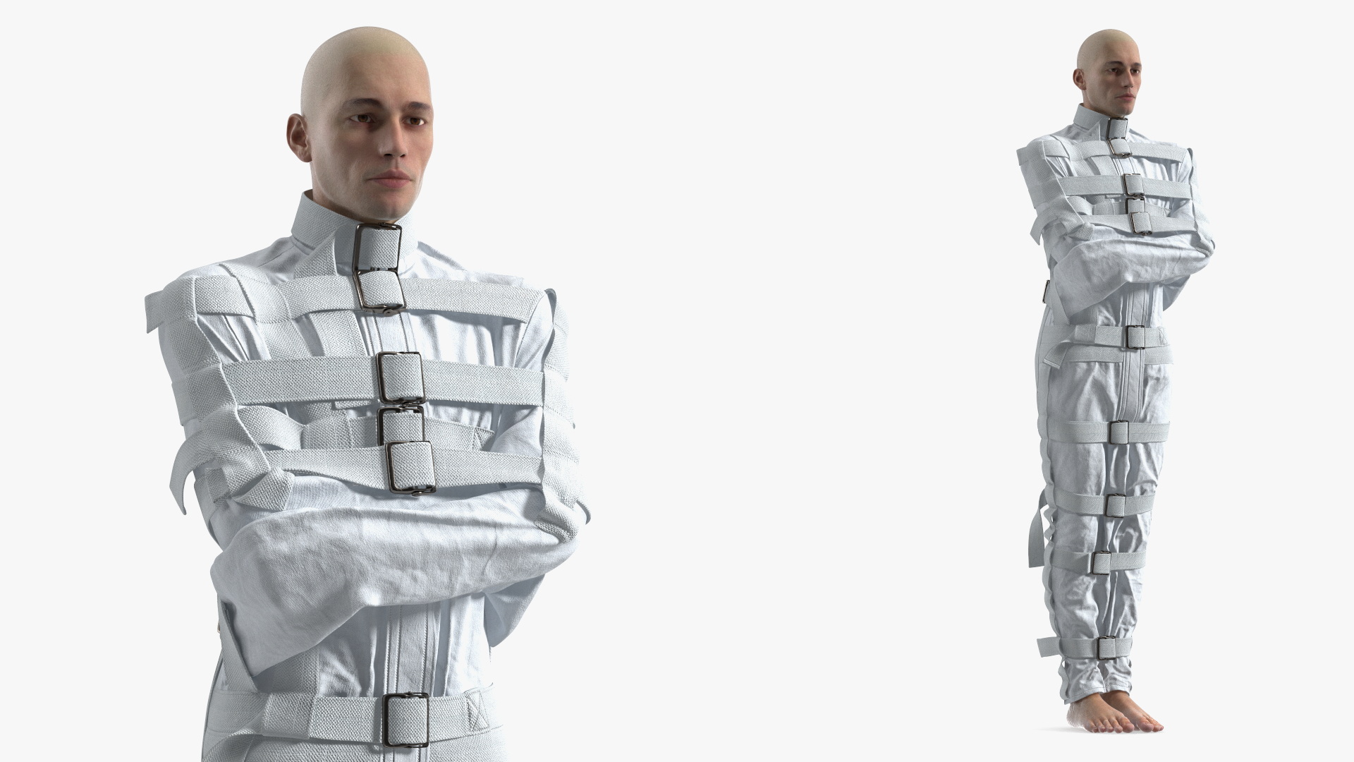 Male Figure in Straitjacket 3D