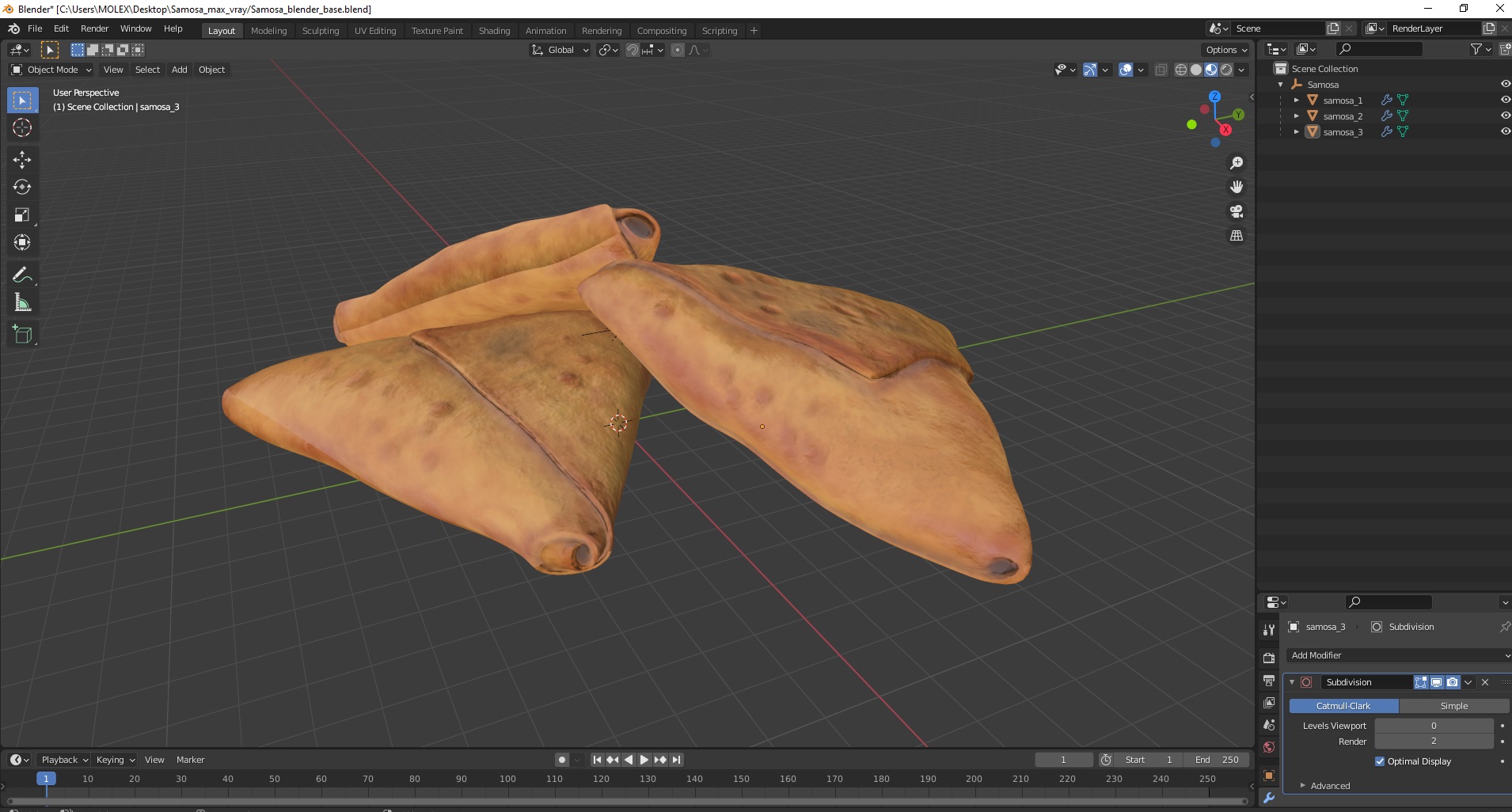 3D model Samosa