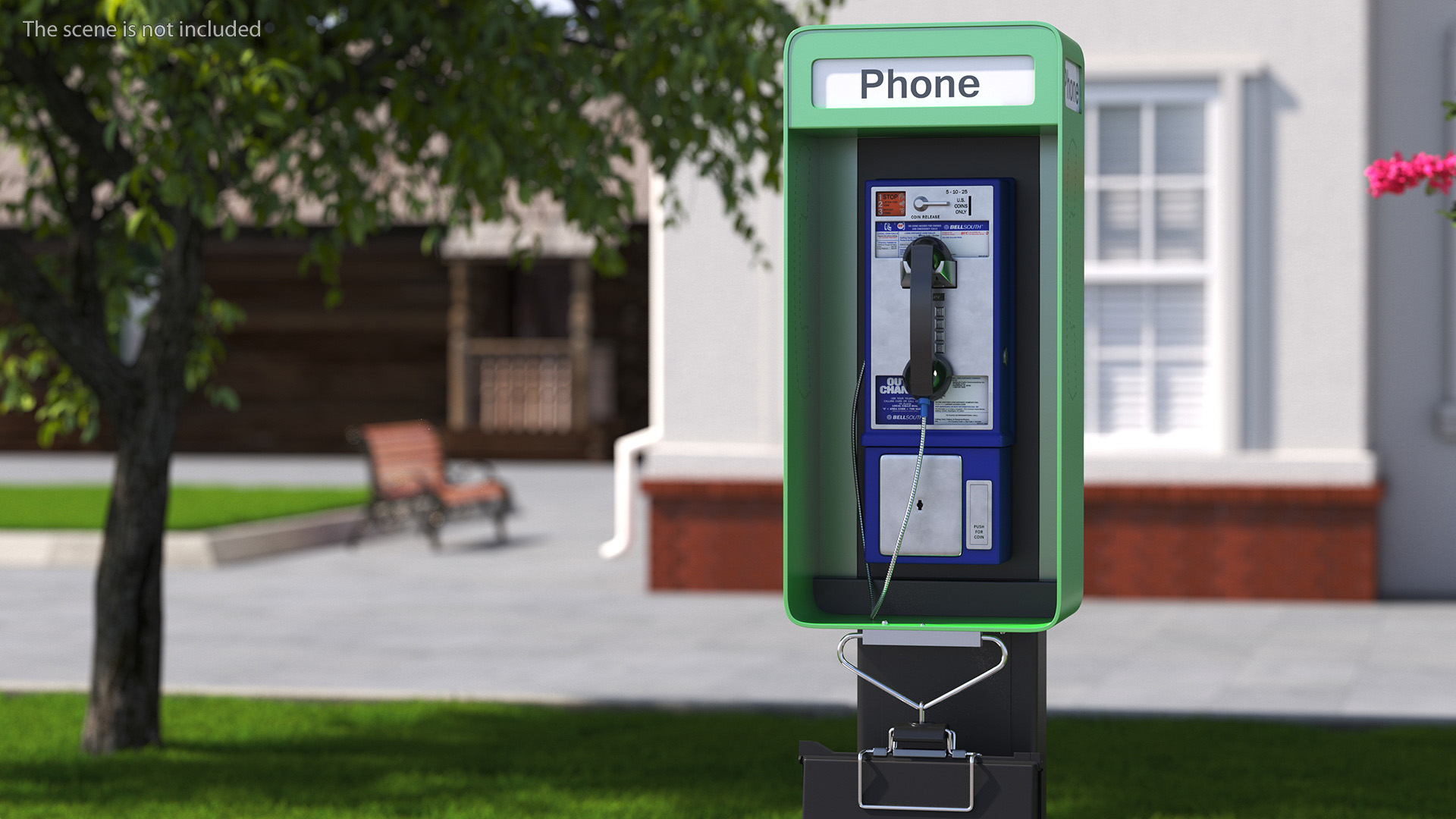 3D Vintage Public Payphone model