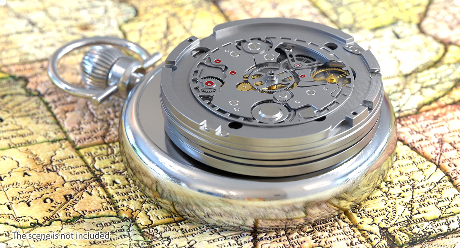 Antique Pocket Watch Movement 3D model