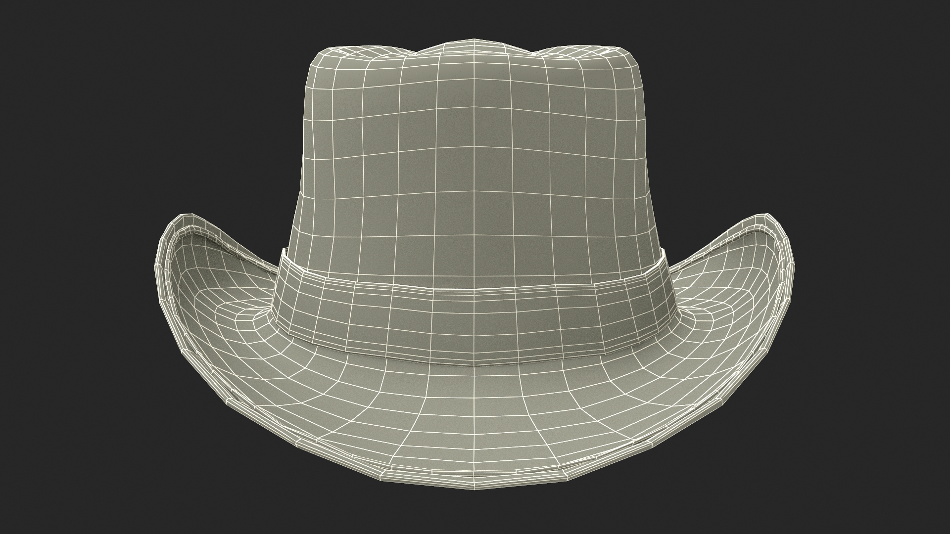 Straw Cowboy Western Hat 3D model