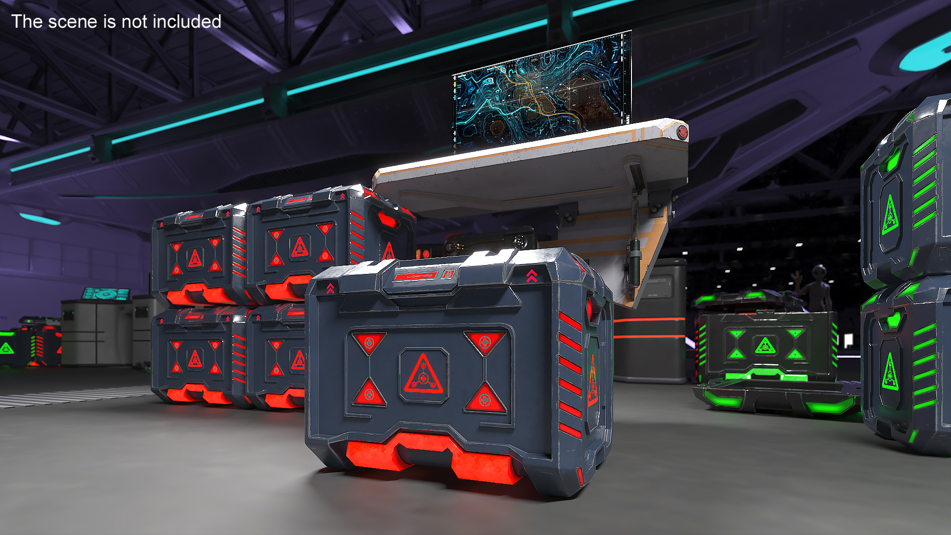 Sci-Fi Storage Crate Locked 3D