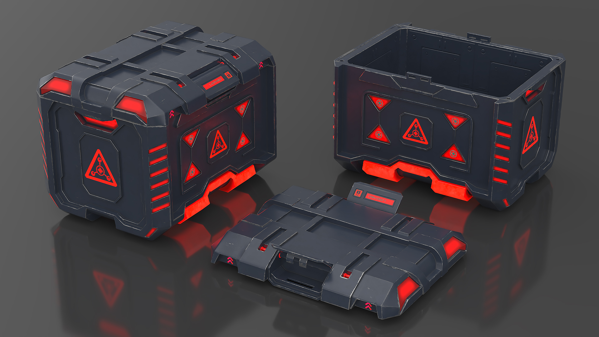 Sci-Fi Storage Crate Locked 3D