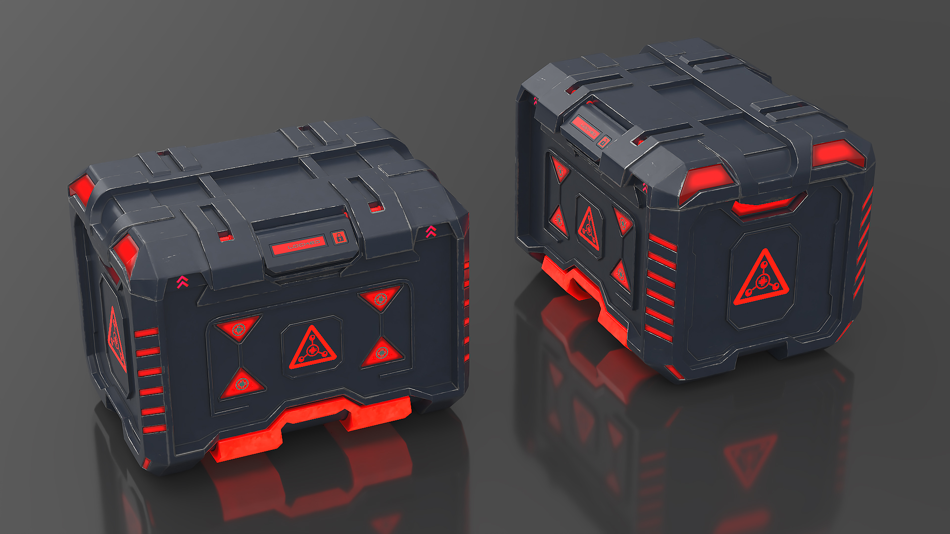 Sci-Fi Storage Crate Locked 3D