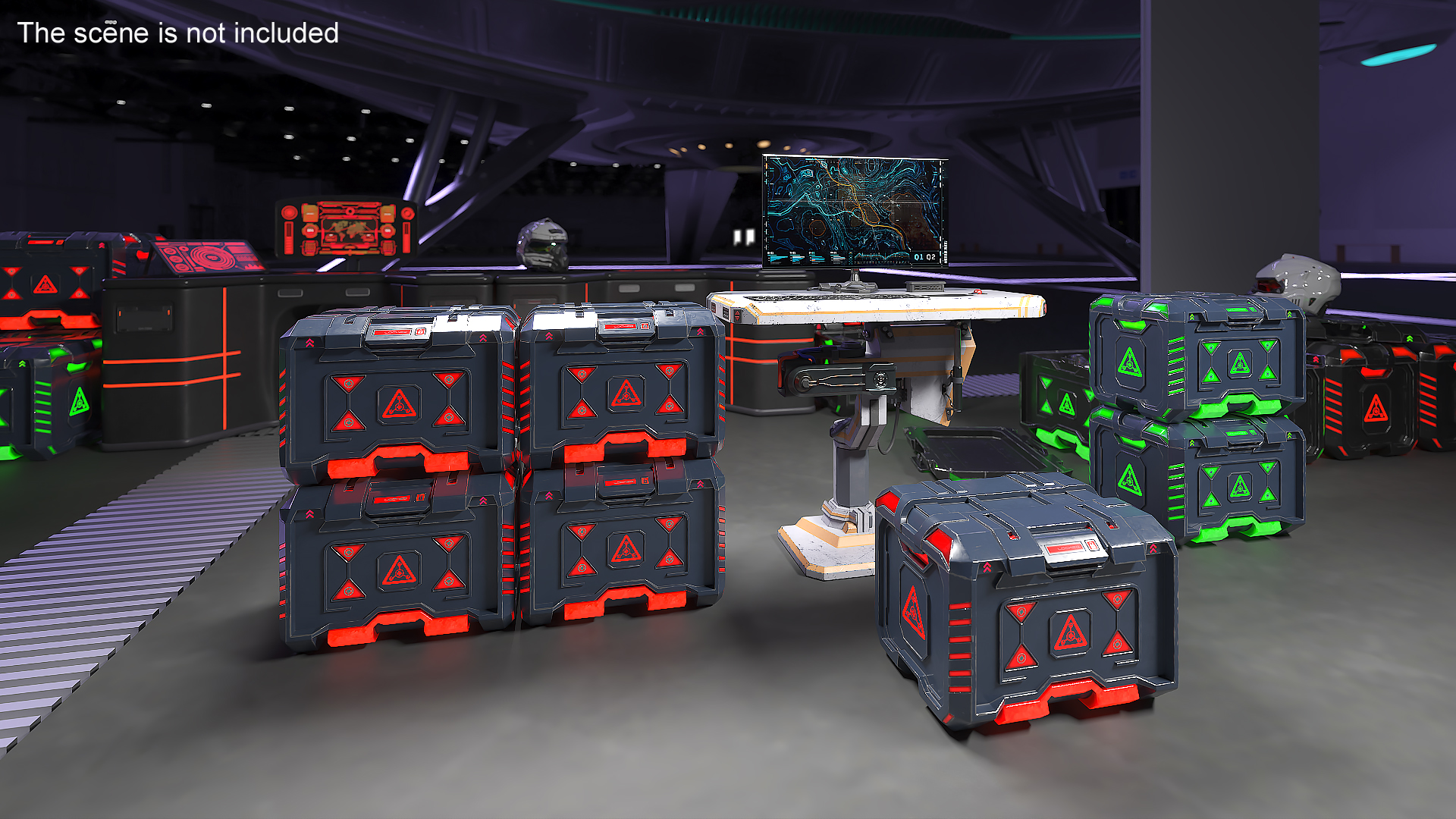 Sci-Fi Storage Crate Locked 3D