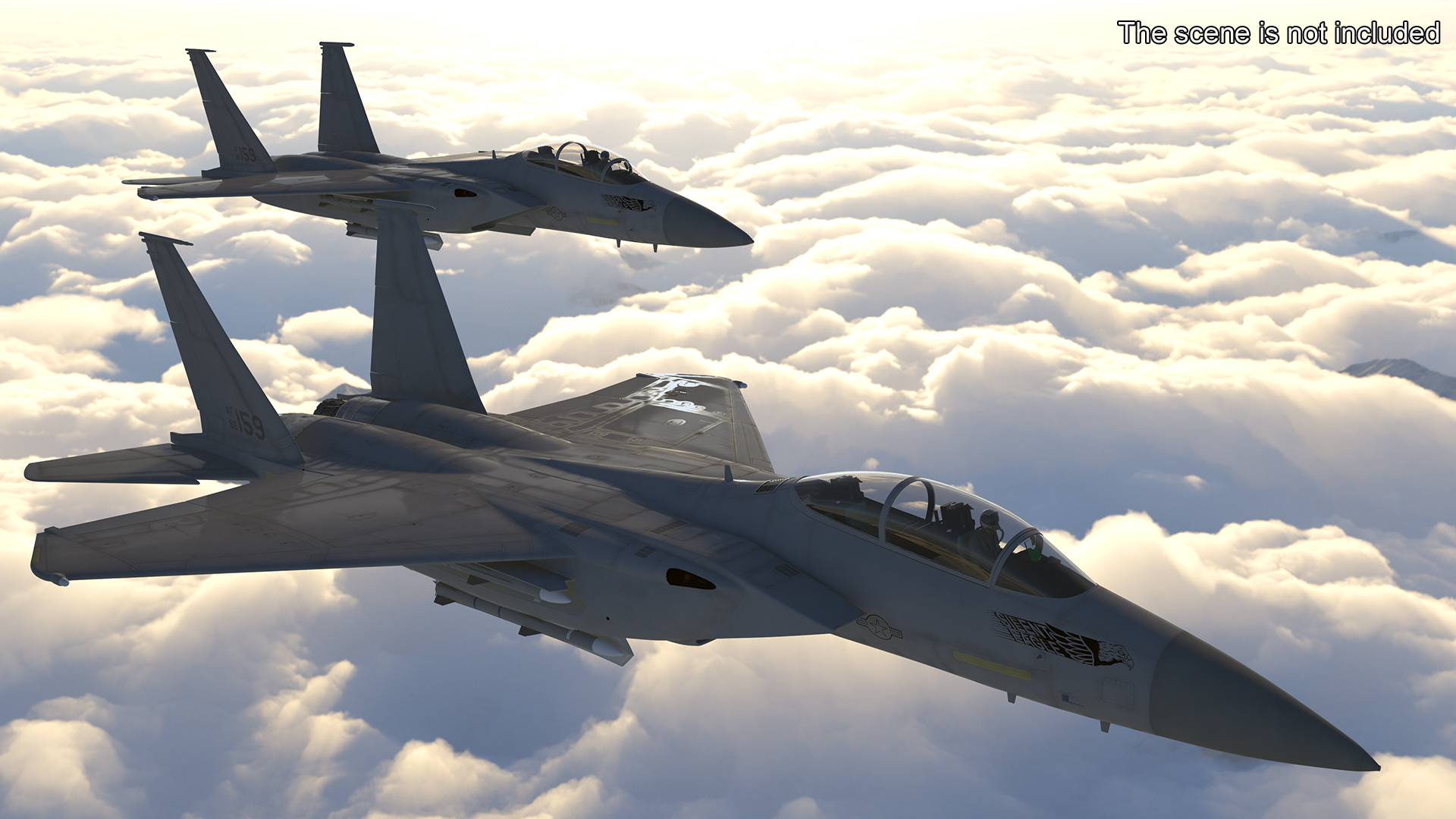 3D F-15 Silent Eagle in Flight Battle Position model