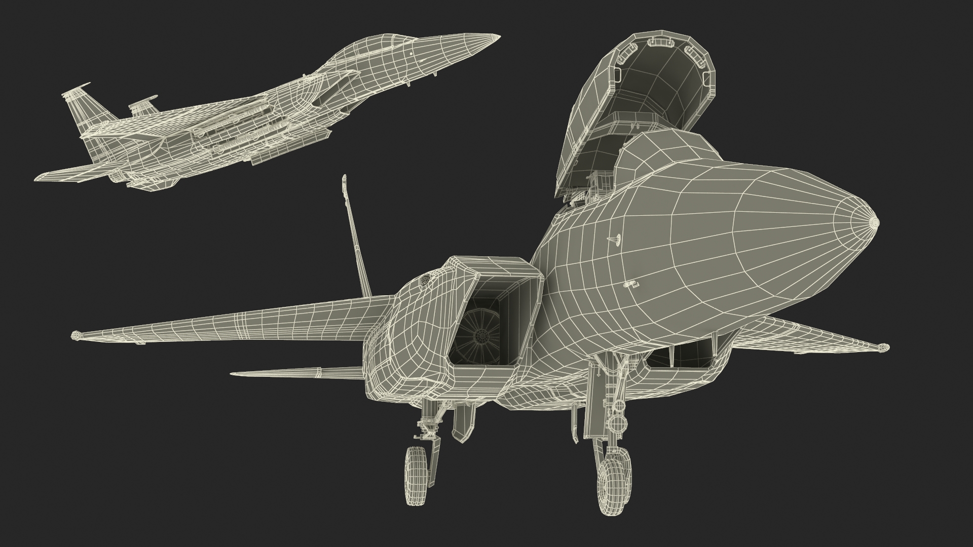 3D F-15 Silent Eagle in Flight Battle Position model