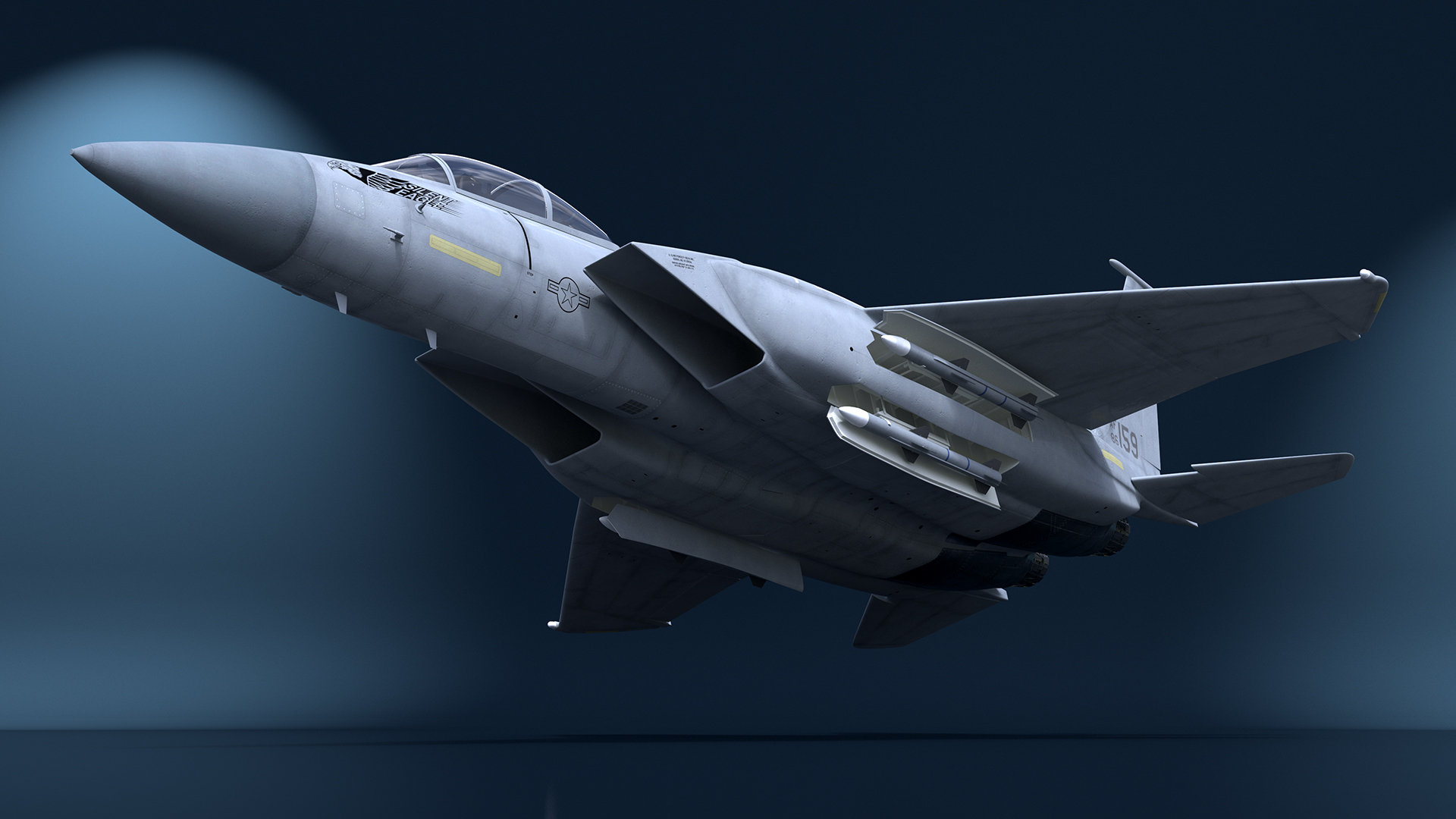 3D F-15 Silent Eagle in Flight Battle Position model