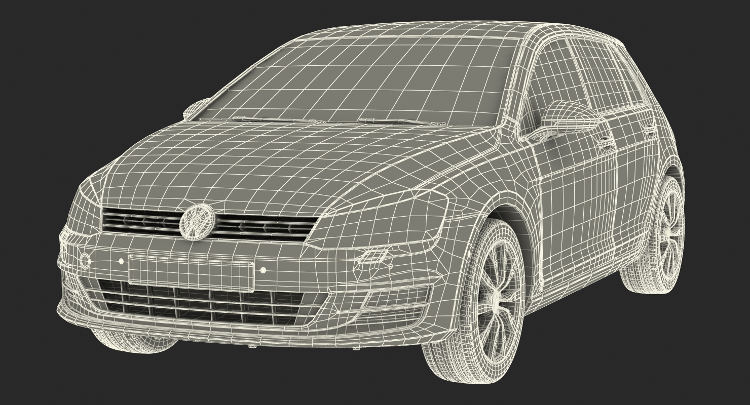 Volkswagen Golf 2017 Rigged 3D