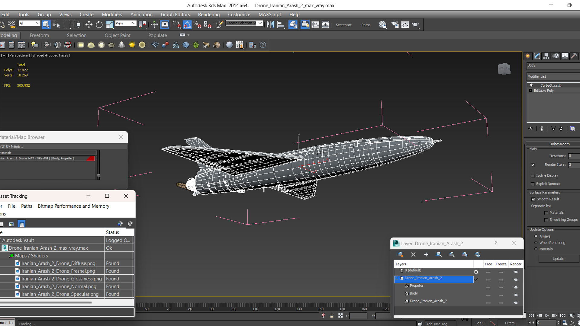 3D Drone Iranian Arash 2