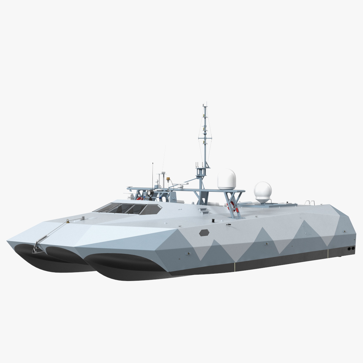 M80 Stiletto Stealth Naval Ship Rigged for Maya 3D