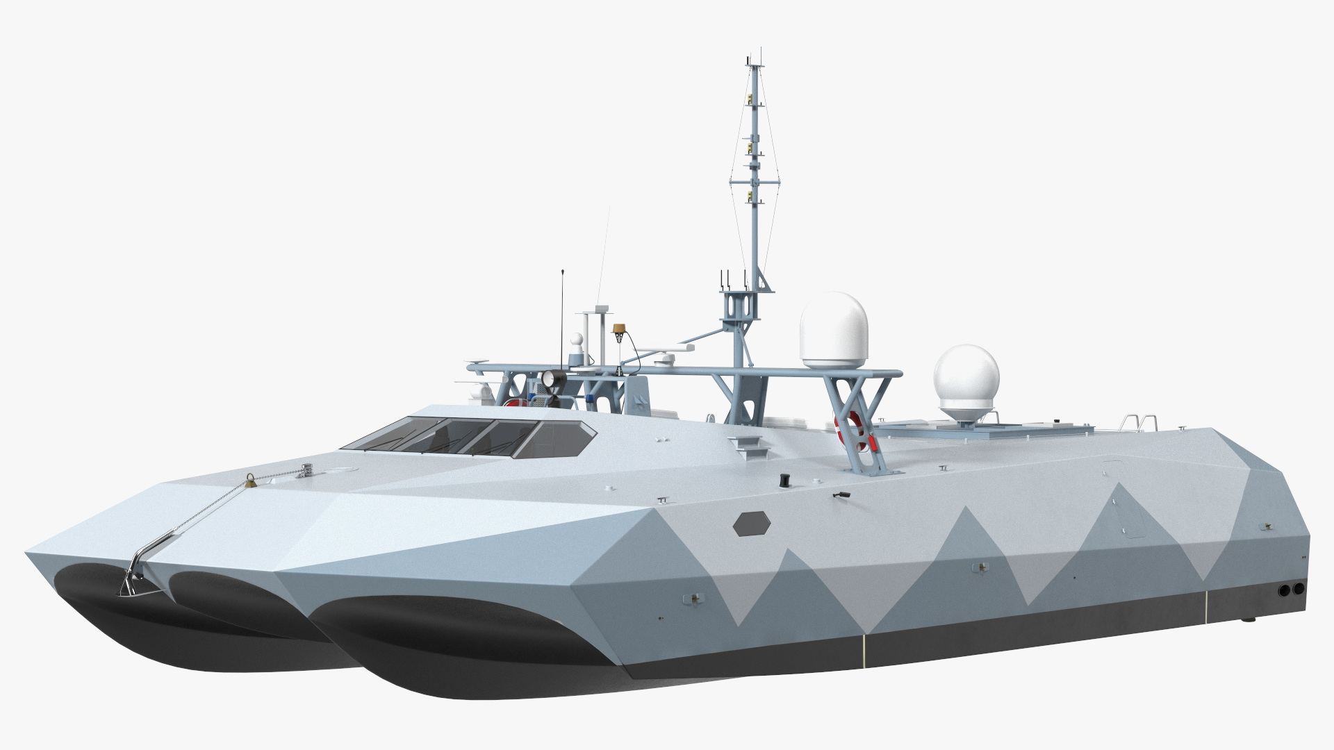 M80 Stiletto Stealth Naval Ship Rigged for Maya 3D