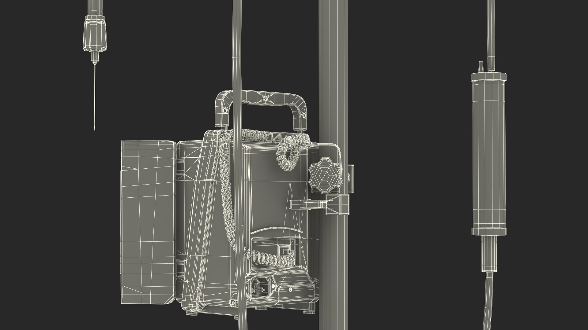 IV Infusion Stand with Pump 3D