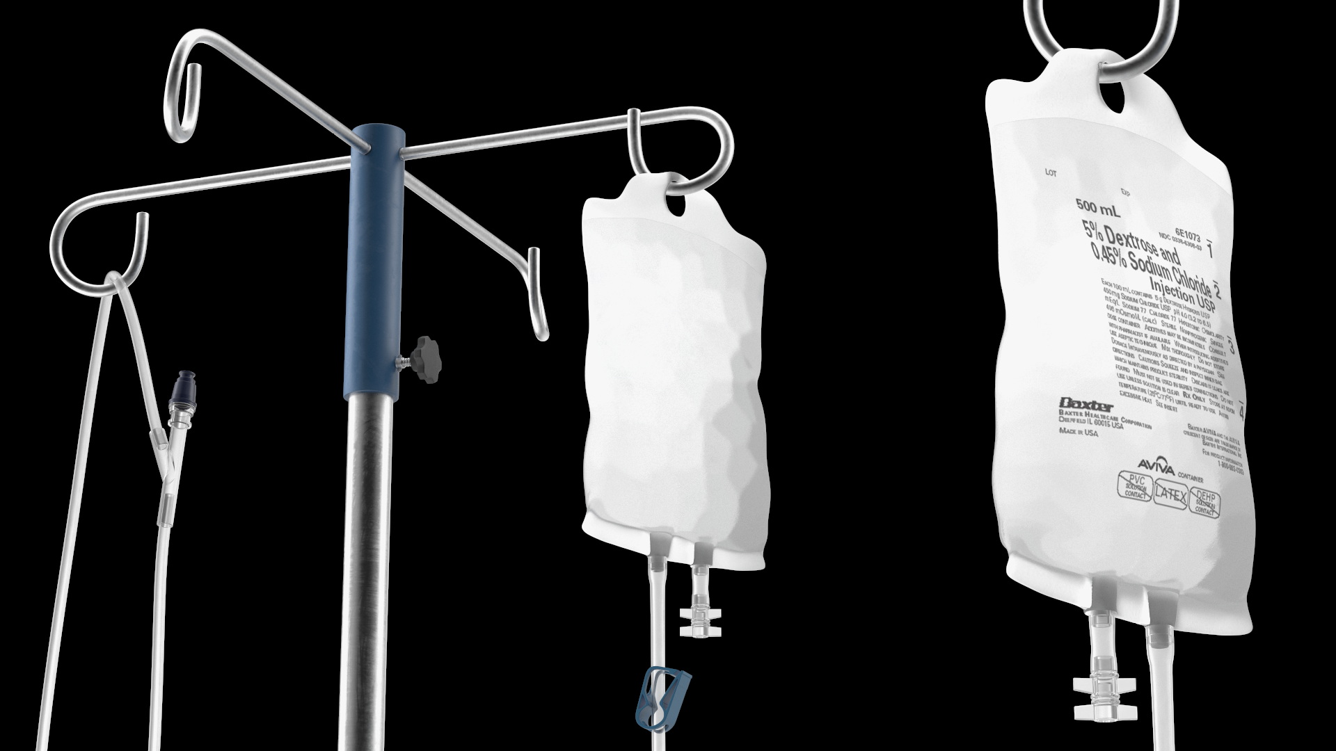 IV Infusion Stand with Pump 3D