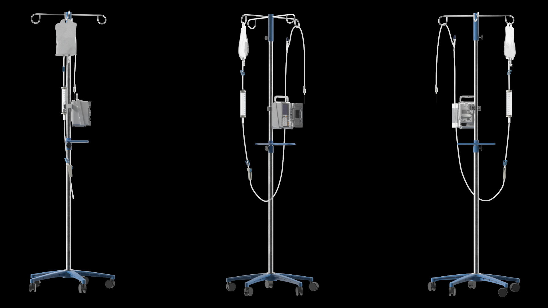 IV Infusion Stand with Pump 3D