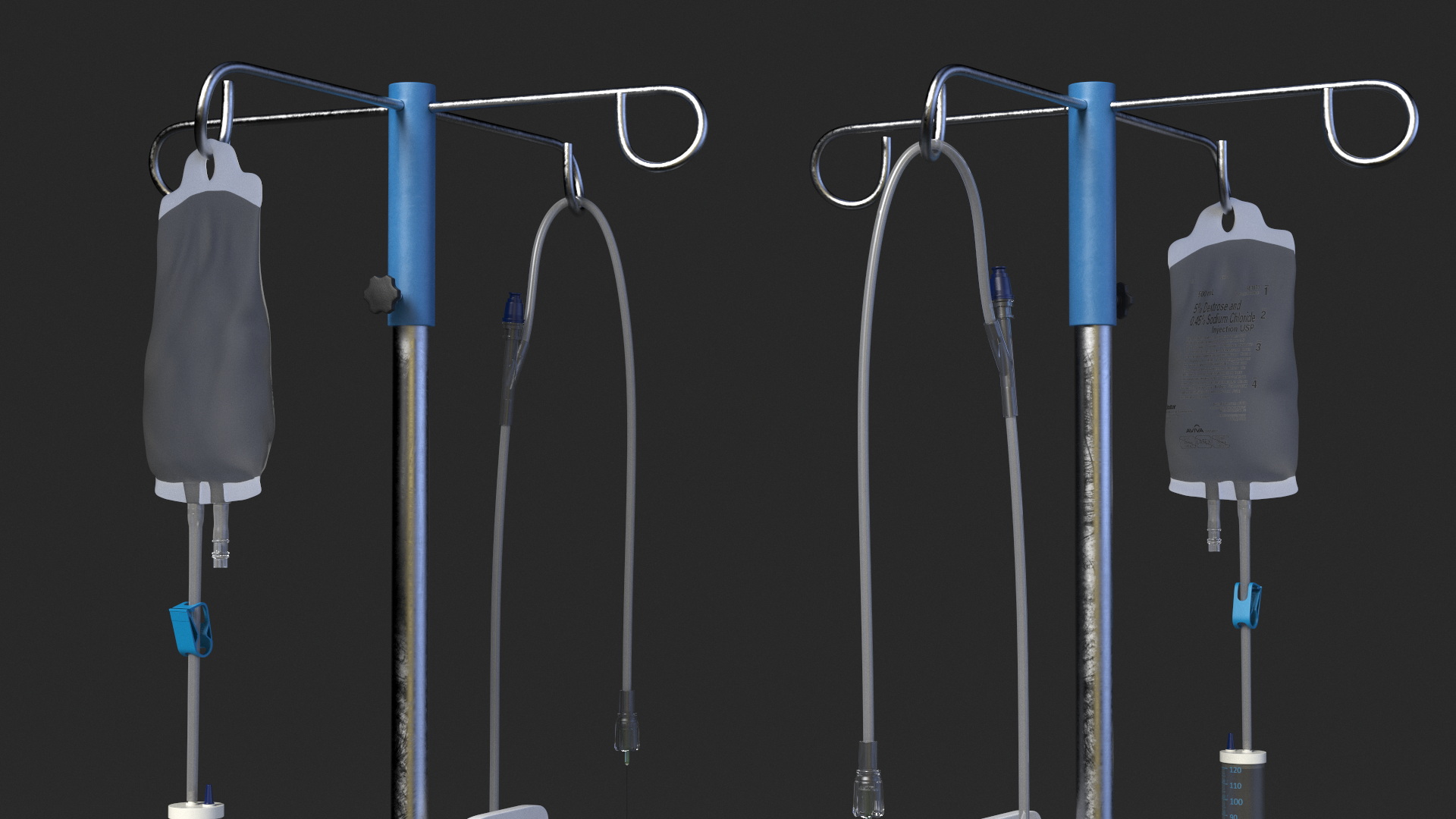 IV Infusion Stand with Pump 3D