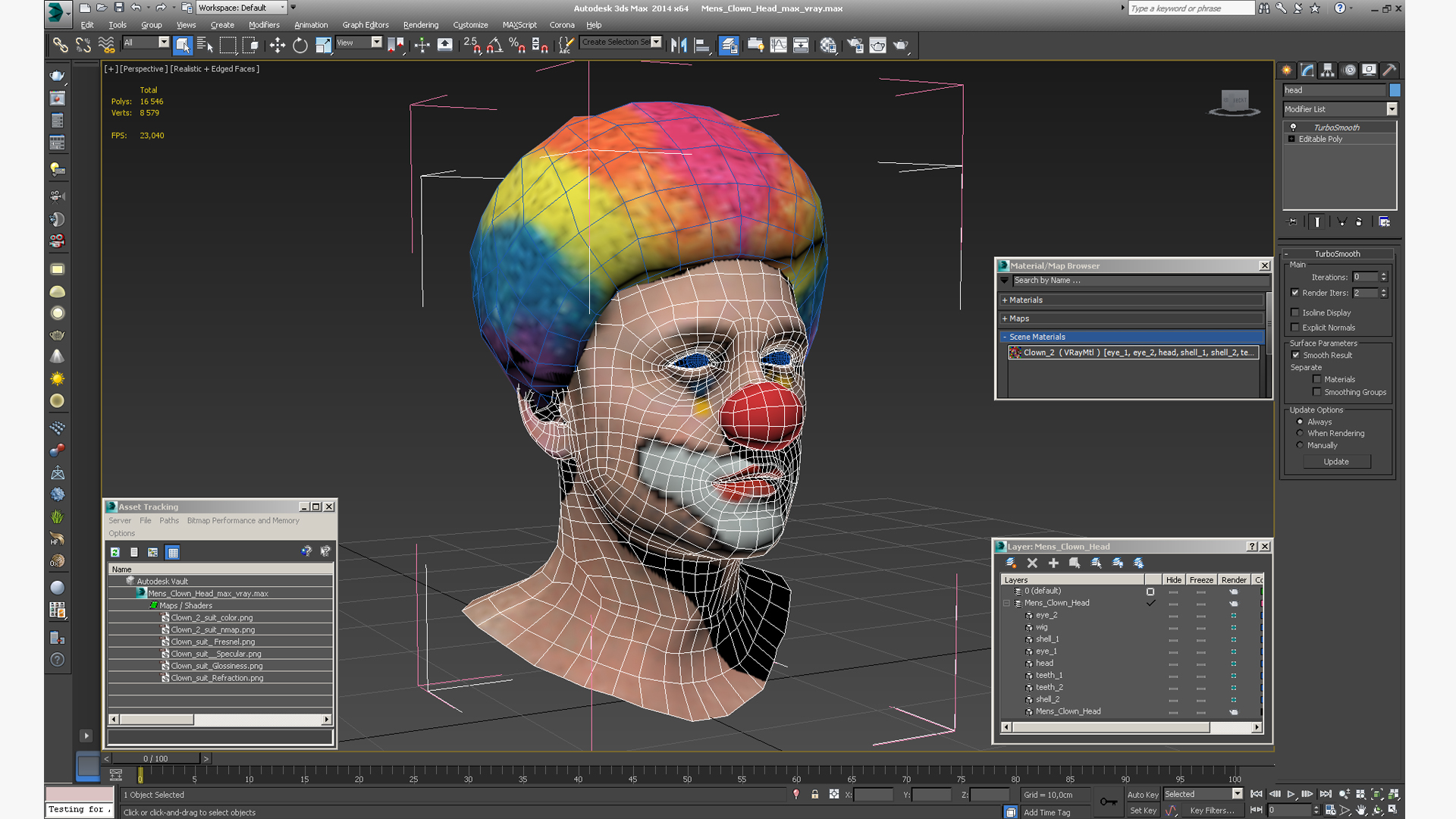 3D model Mens Clown Head